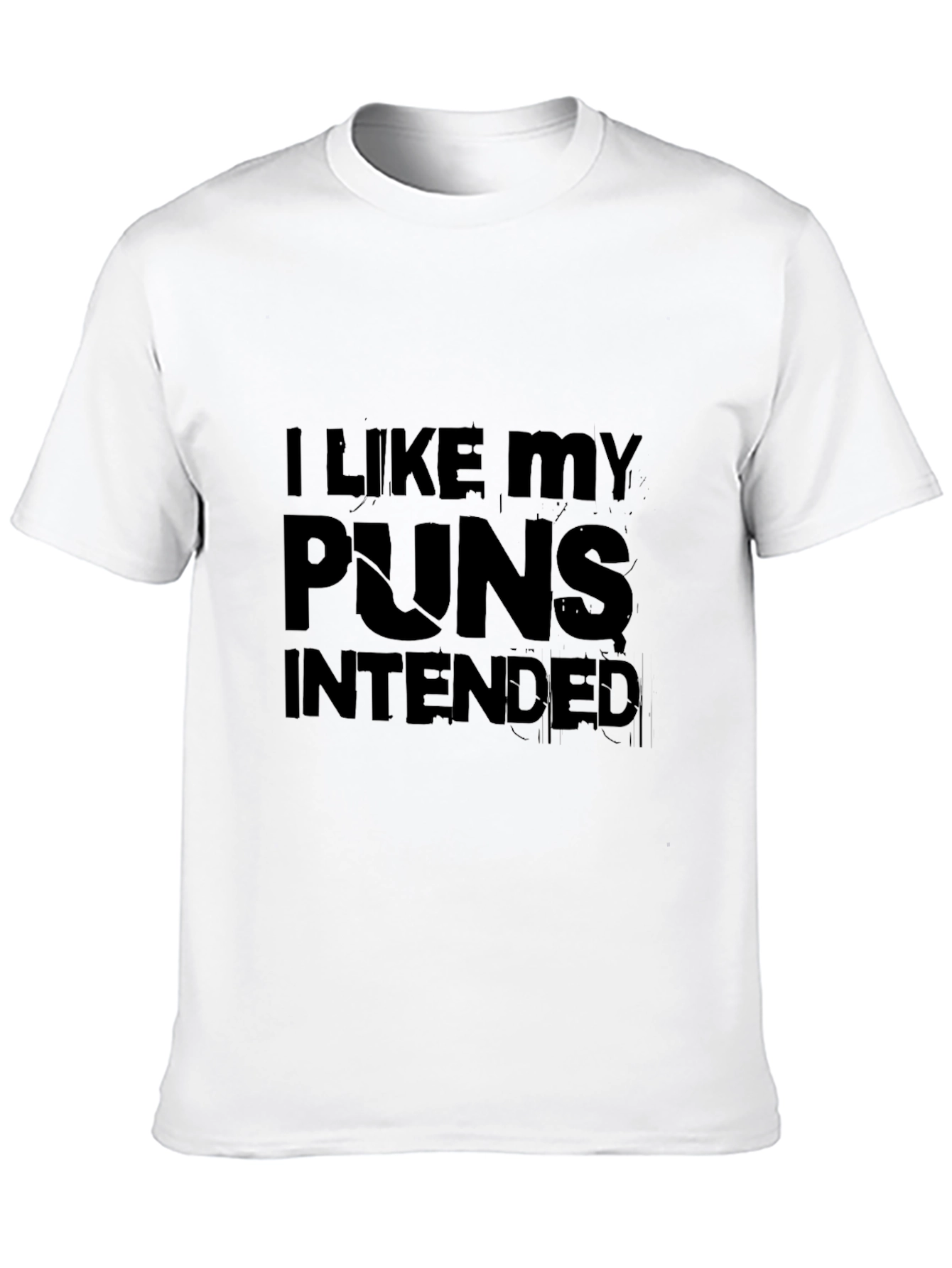 I Like My Puns Intended Black Graphic T-Shirt