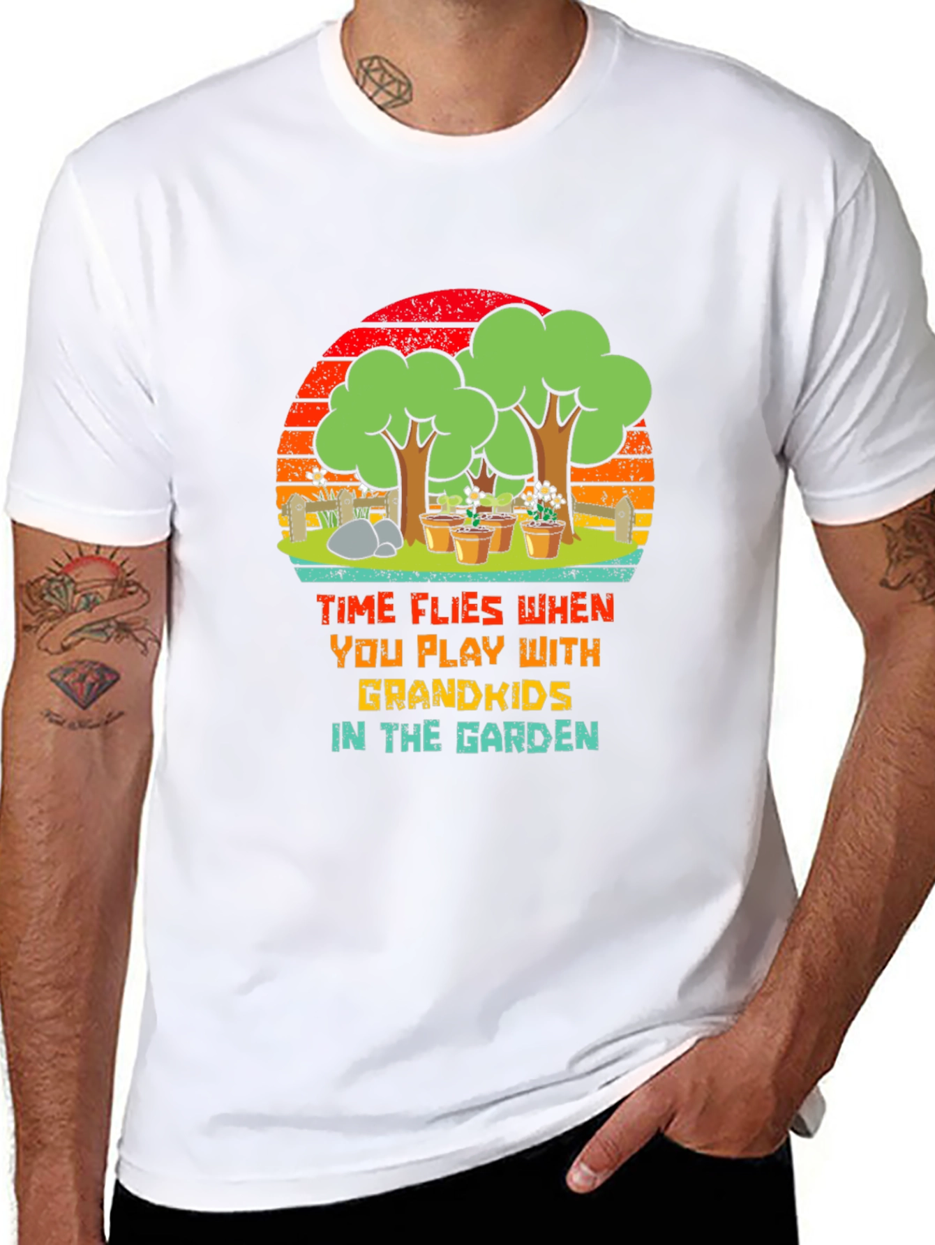 Grandkids Garden T-Shirt - Time Flies