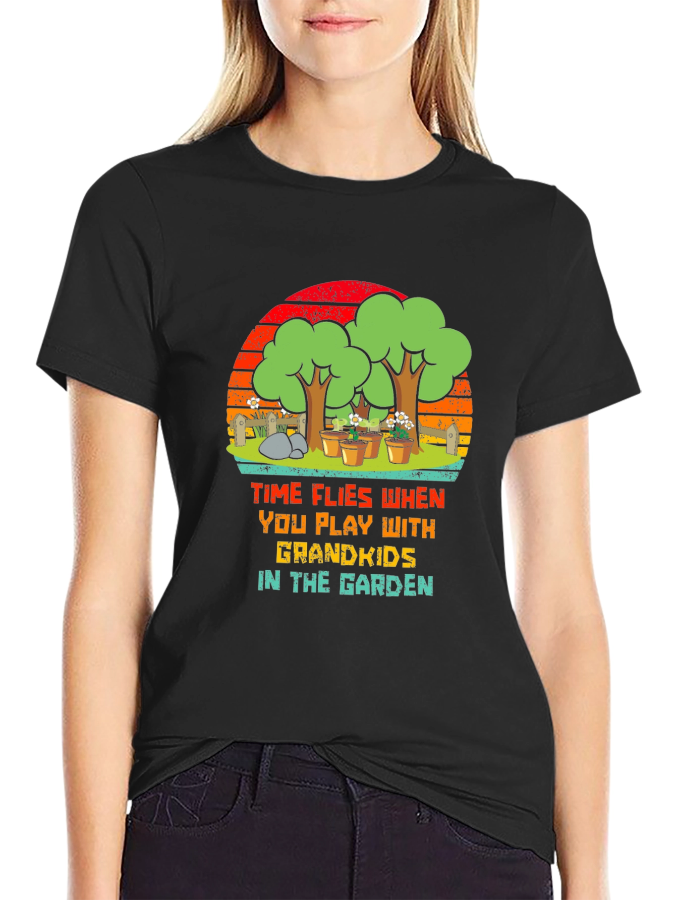 Grandkids Garden T-Shirt - Time Flies