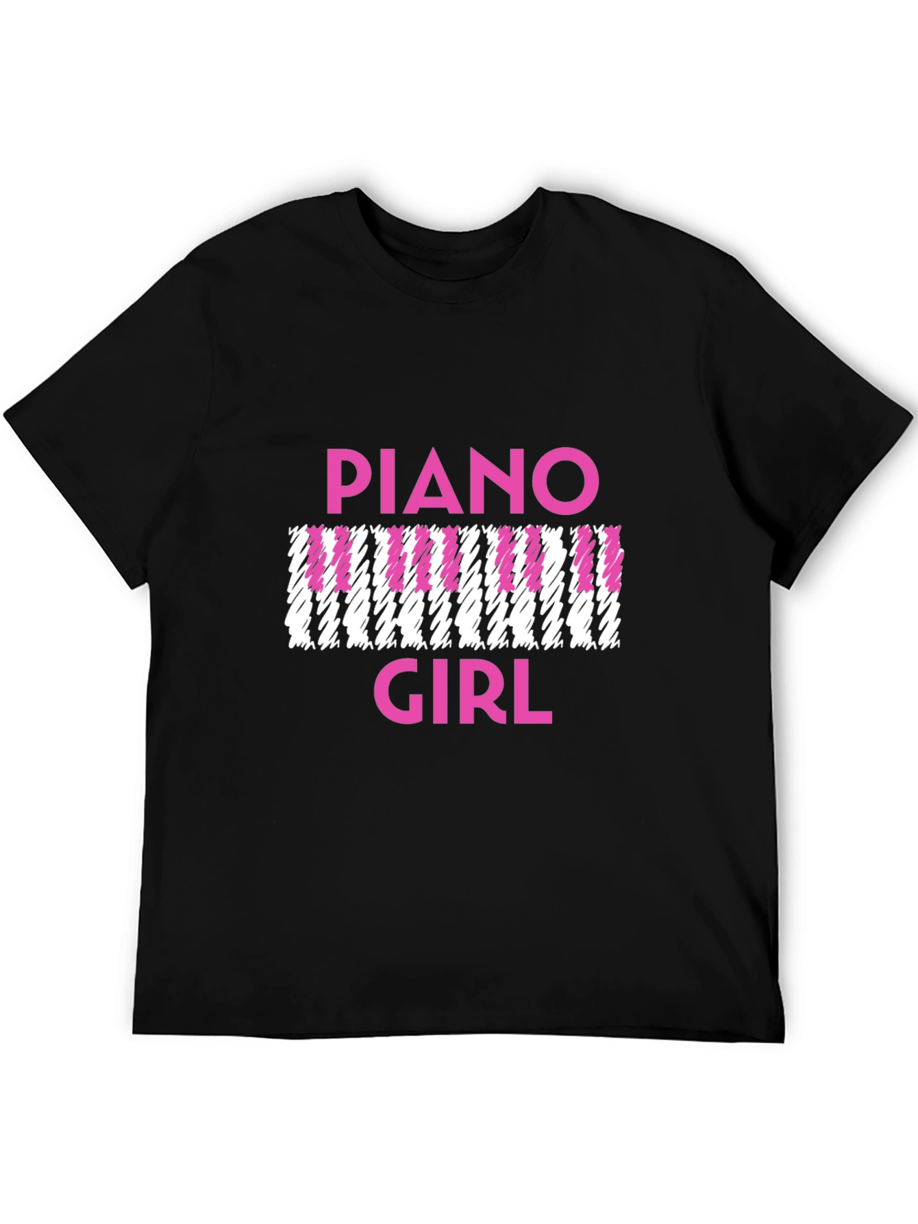 Piano Girl T-Shirt - Black Graphic Print Tee