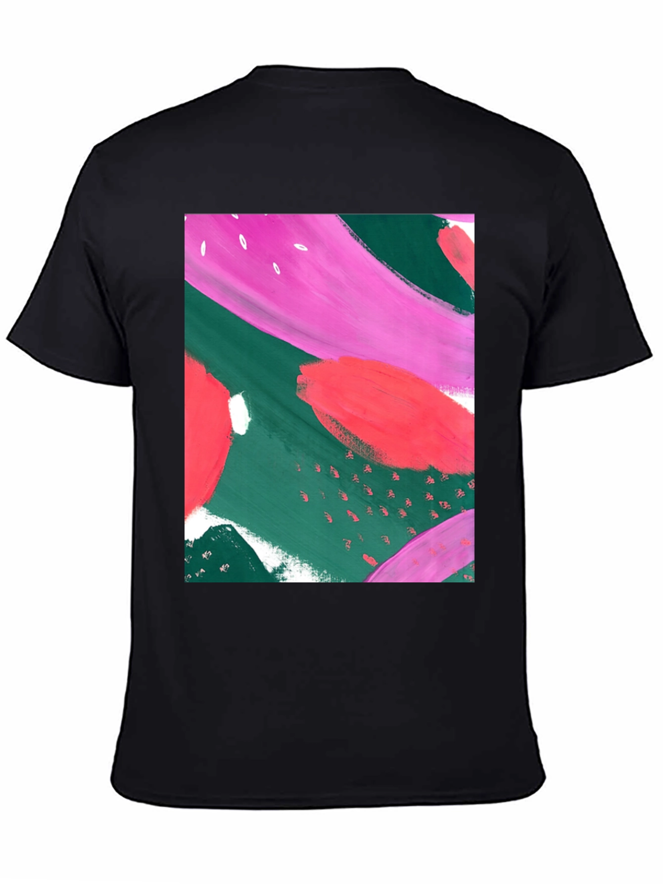 Abstract Art Graphic Tee - Black