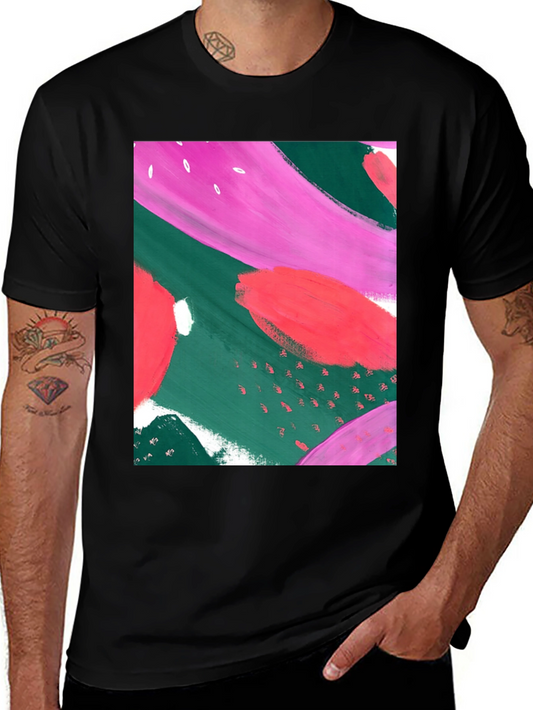 Abstract Art Graphic Tee - Black