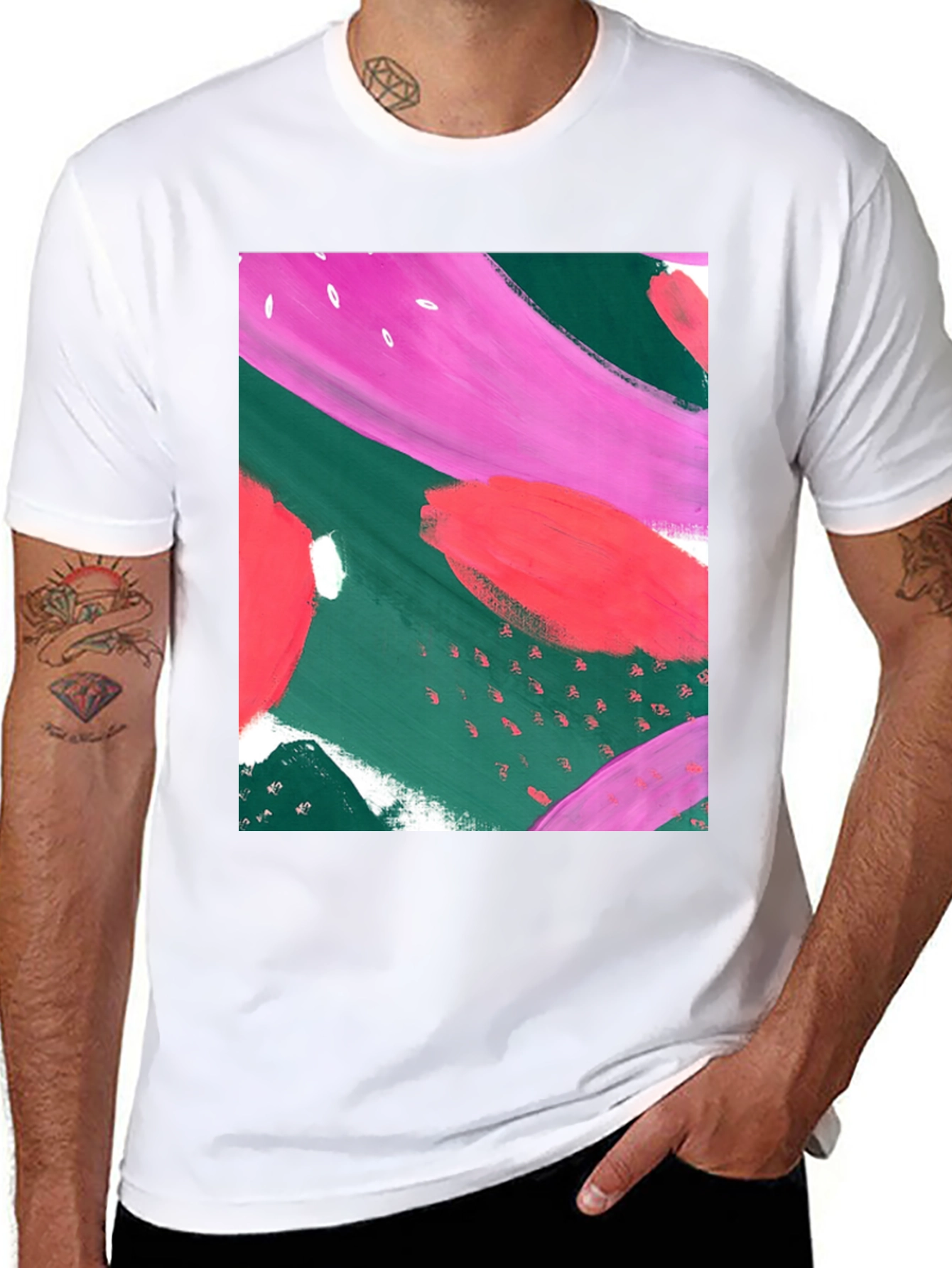 Abstract Art Graphic Tee - Black