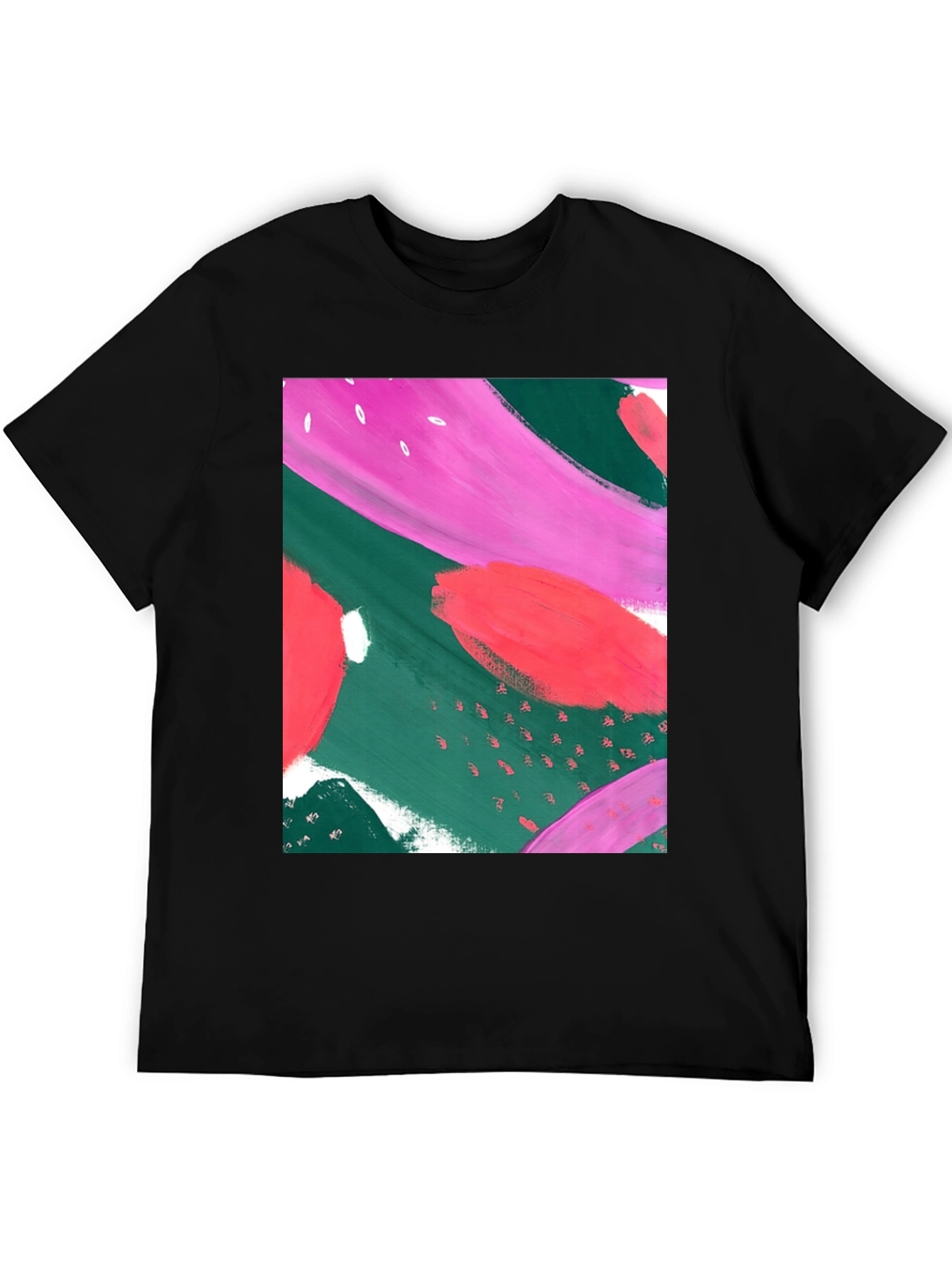 Abstract Art Graphic Tee - Black