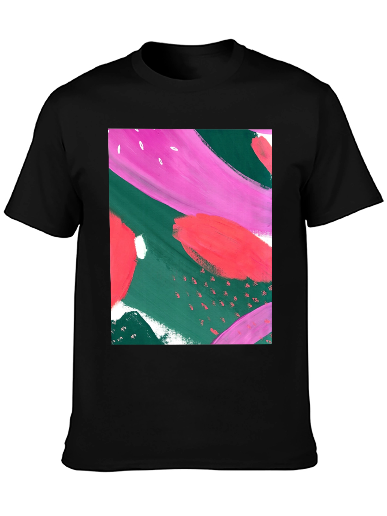 Abstract Art Graphic Tee - Black