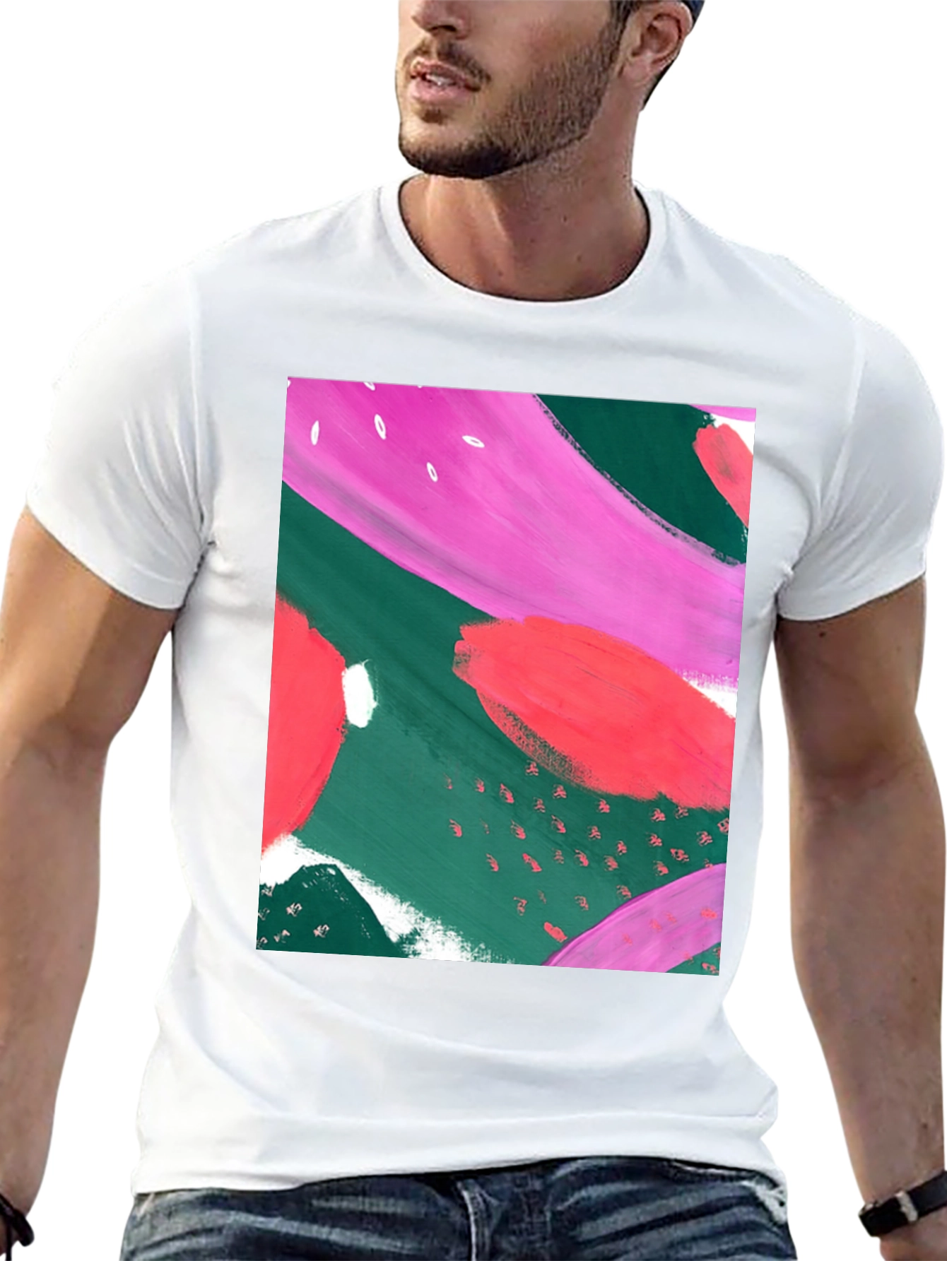 Abstract Art Graphic Tee - Black
