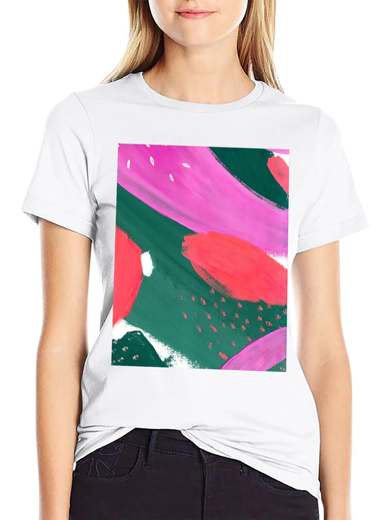 Abstract Art Graphic Tee - Black