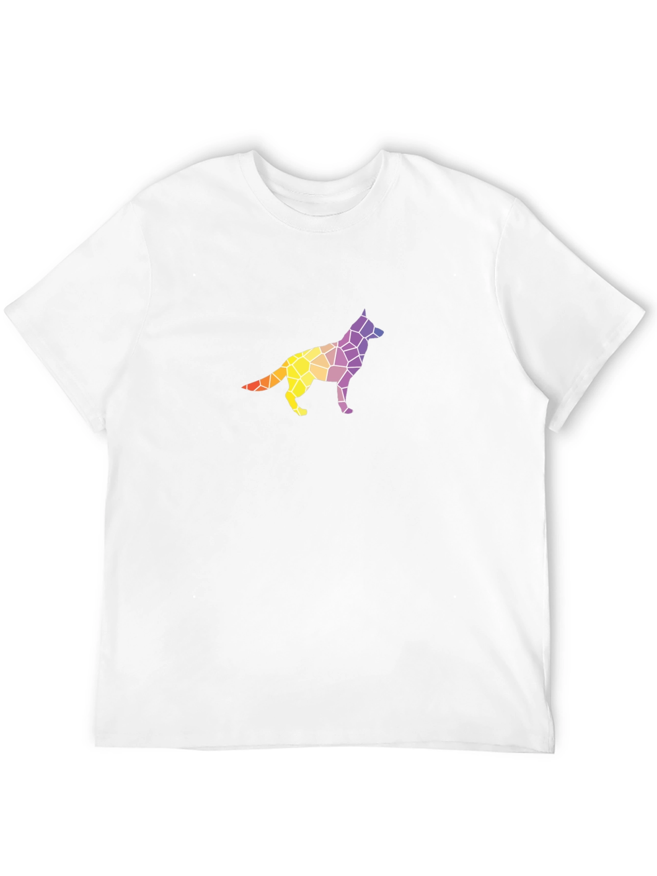 Geometric Dog Graphic Tee - Stylish Mens Black T-Shirt