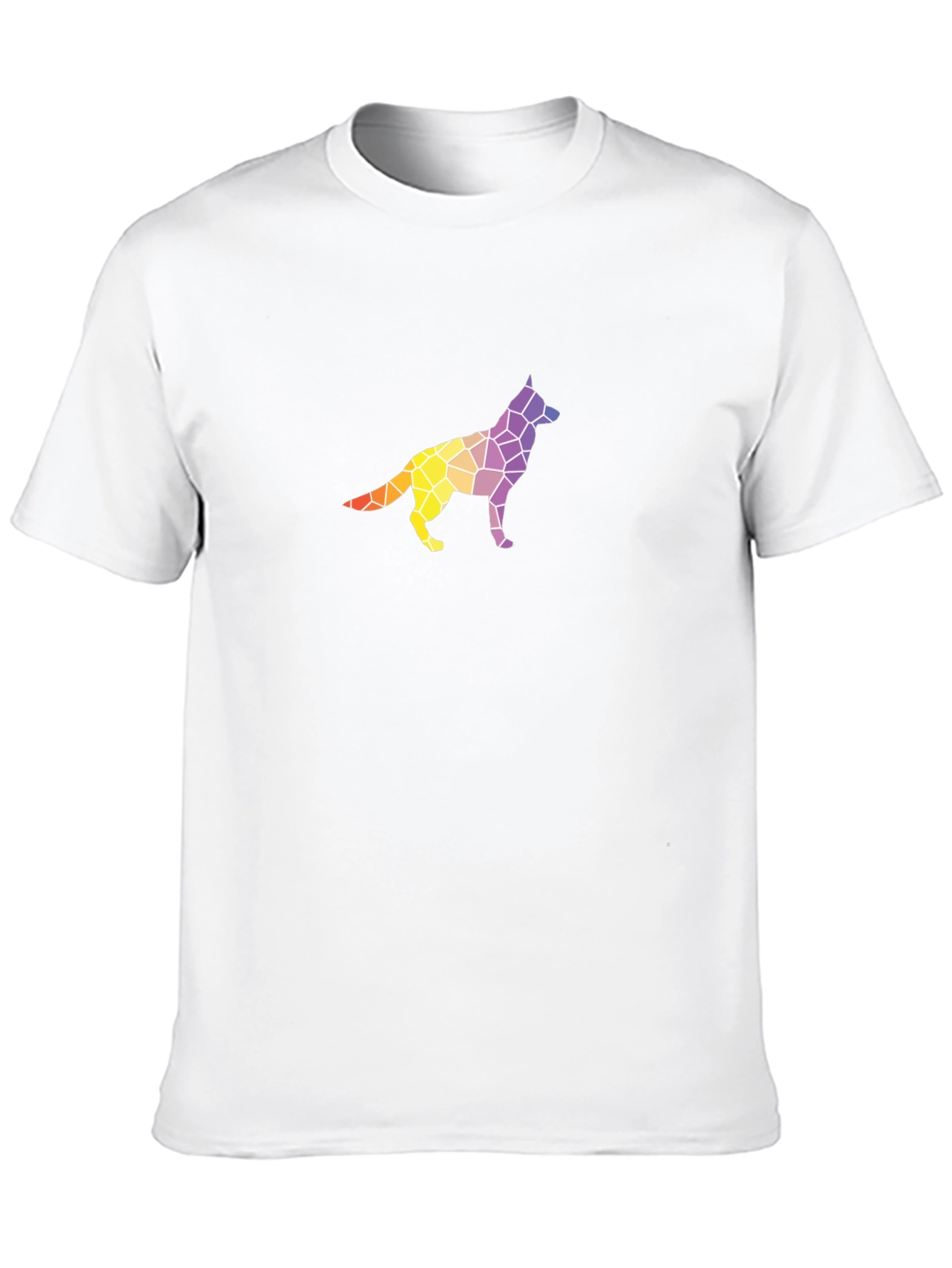 Geometric Dog Graphic Tee - Stylish Mens Black T-Shirt