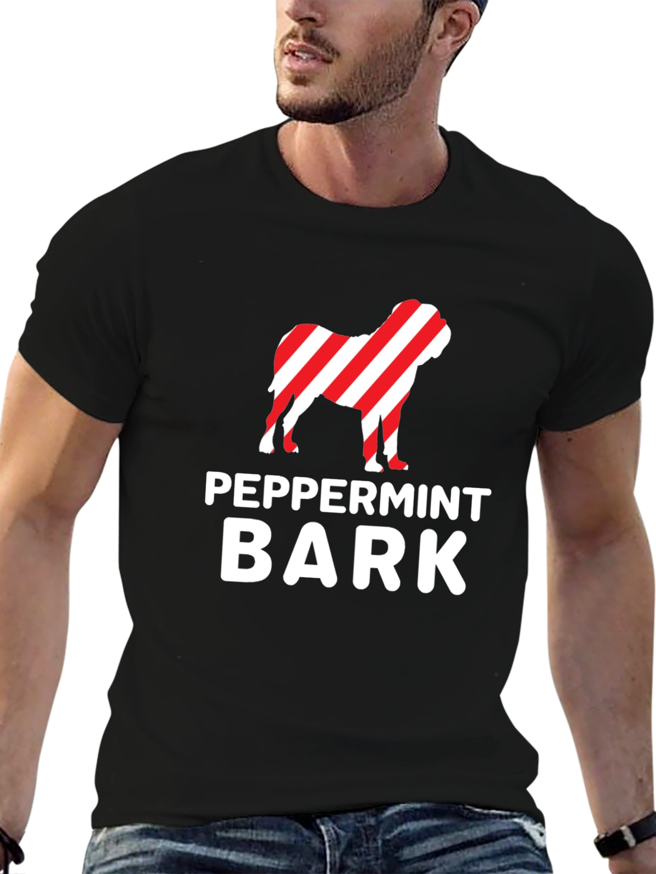 Peppermint Bark Dog Graphic Tee - Holiday Humor!