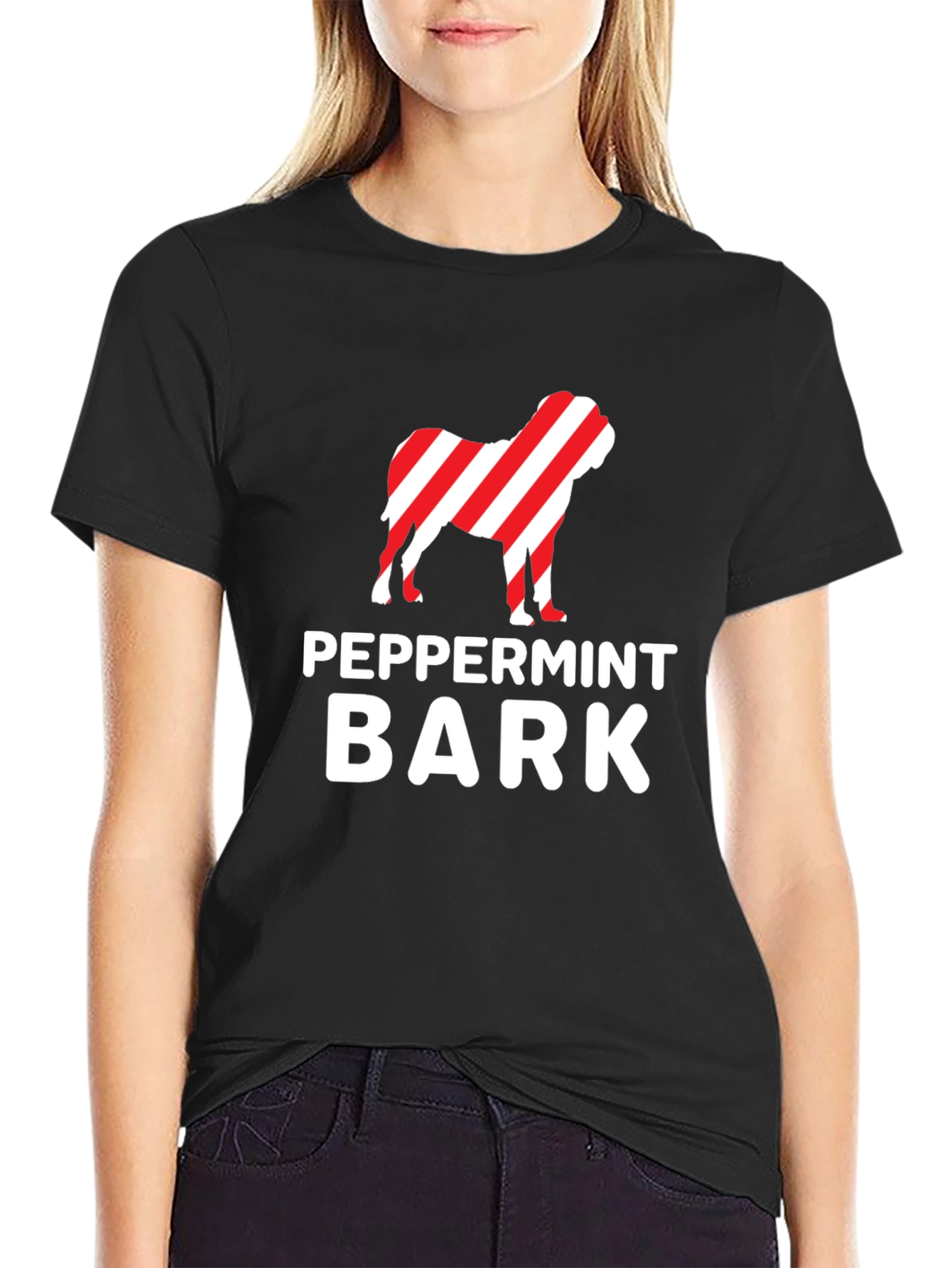 Peppermint Bark Dog Graphic Tee - Holiday Humor!