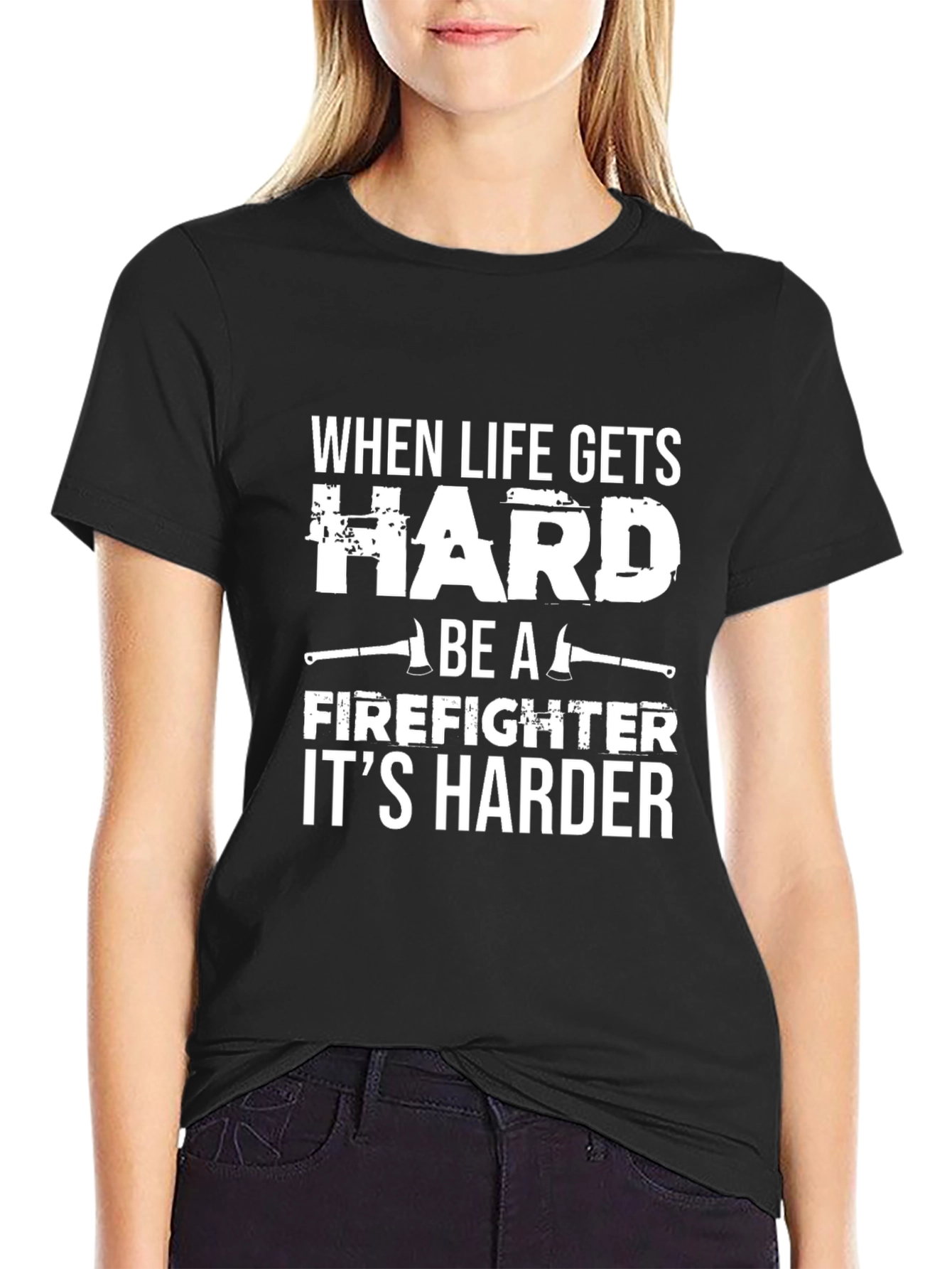 Firefighter Harder Black Graphic Tee