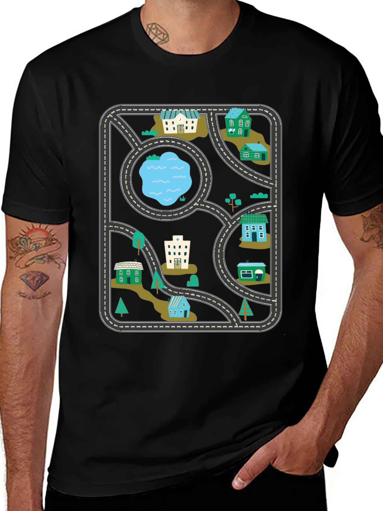 Playful Road Map T-Shirt