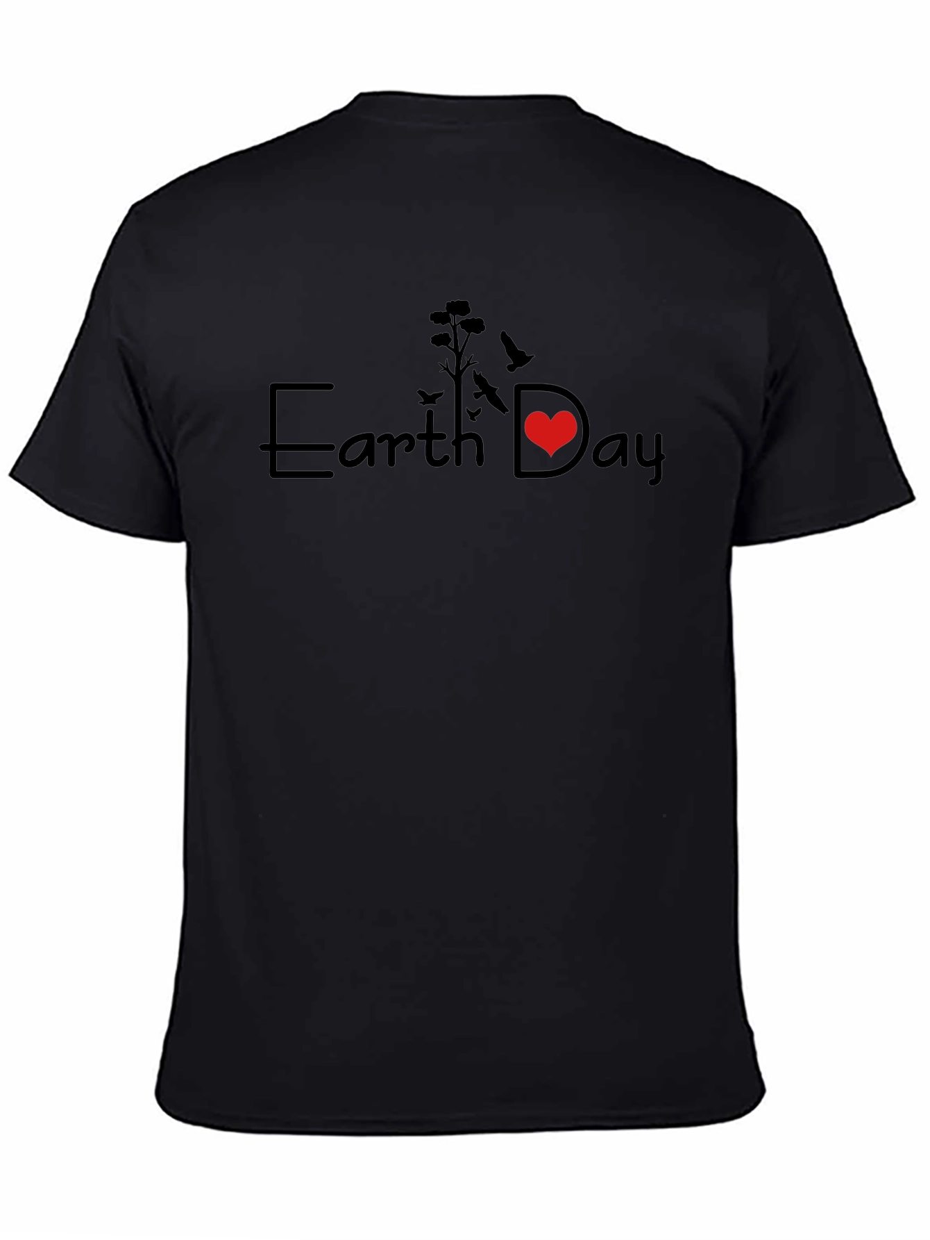 Earth Day Graphic T-Shirt - Black Crew Neck Tee