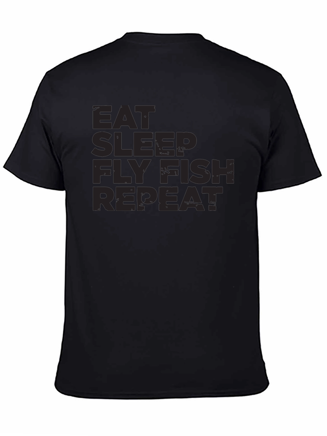 Eat Sleep Fly Fish Repeat Black T-Shirt