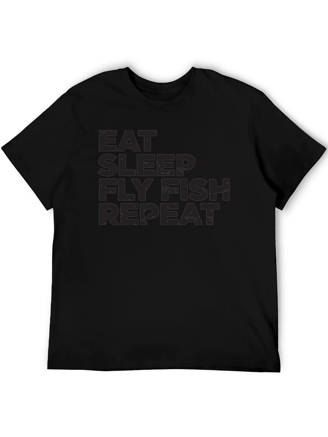 Eat Sleep Fly Fish Repeat Black T-Shirt