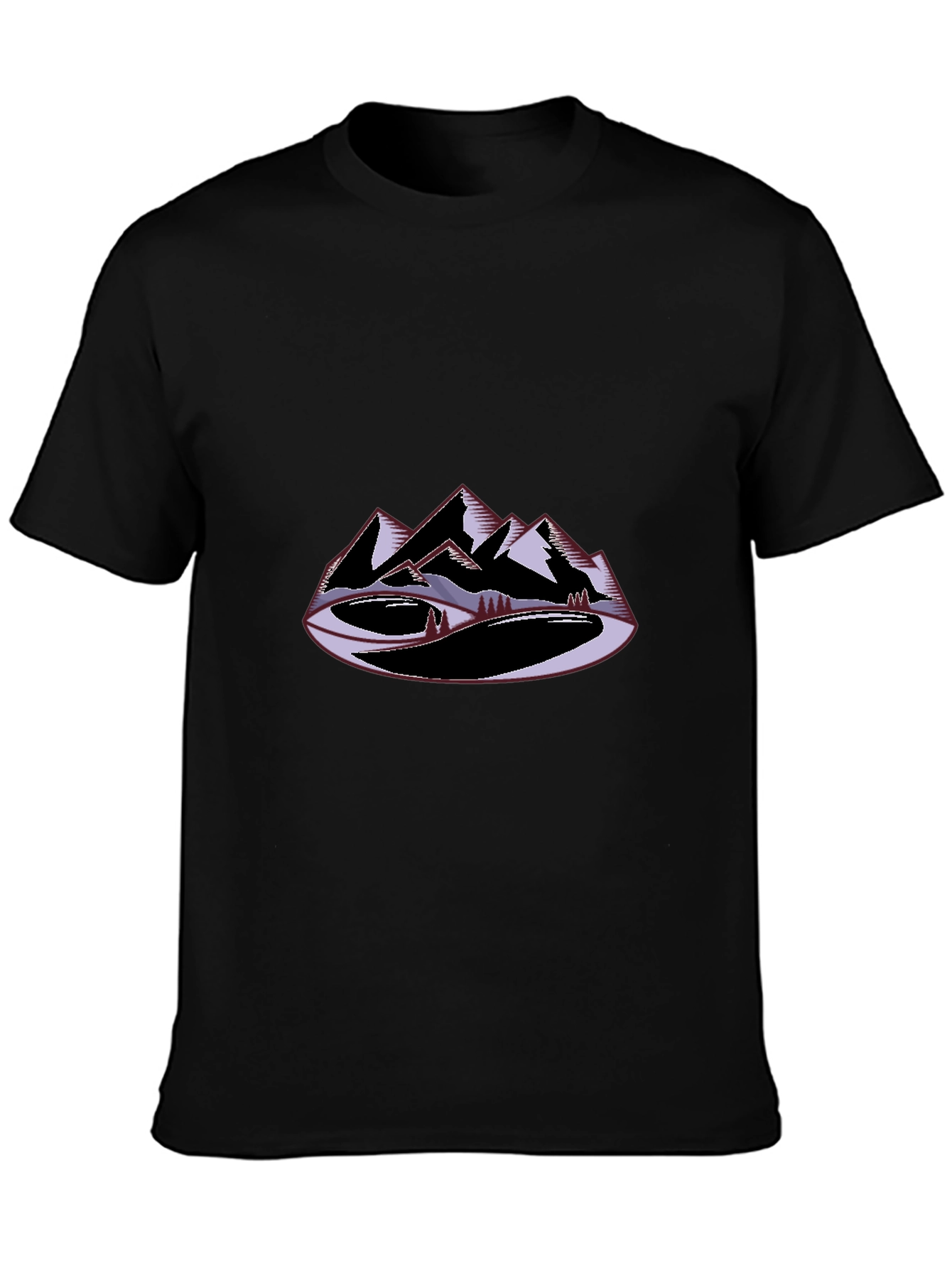 Mountain Graphic Black T-Shirt Casual Wear