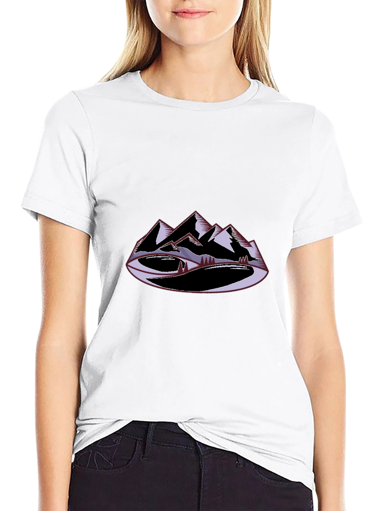 Mountain Graphic Black T-Shirt Casual Wear