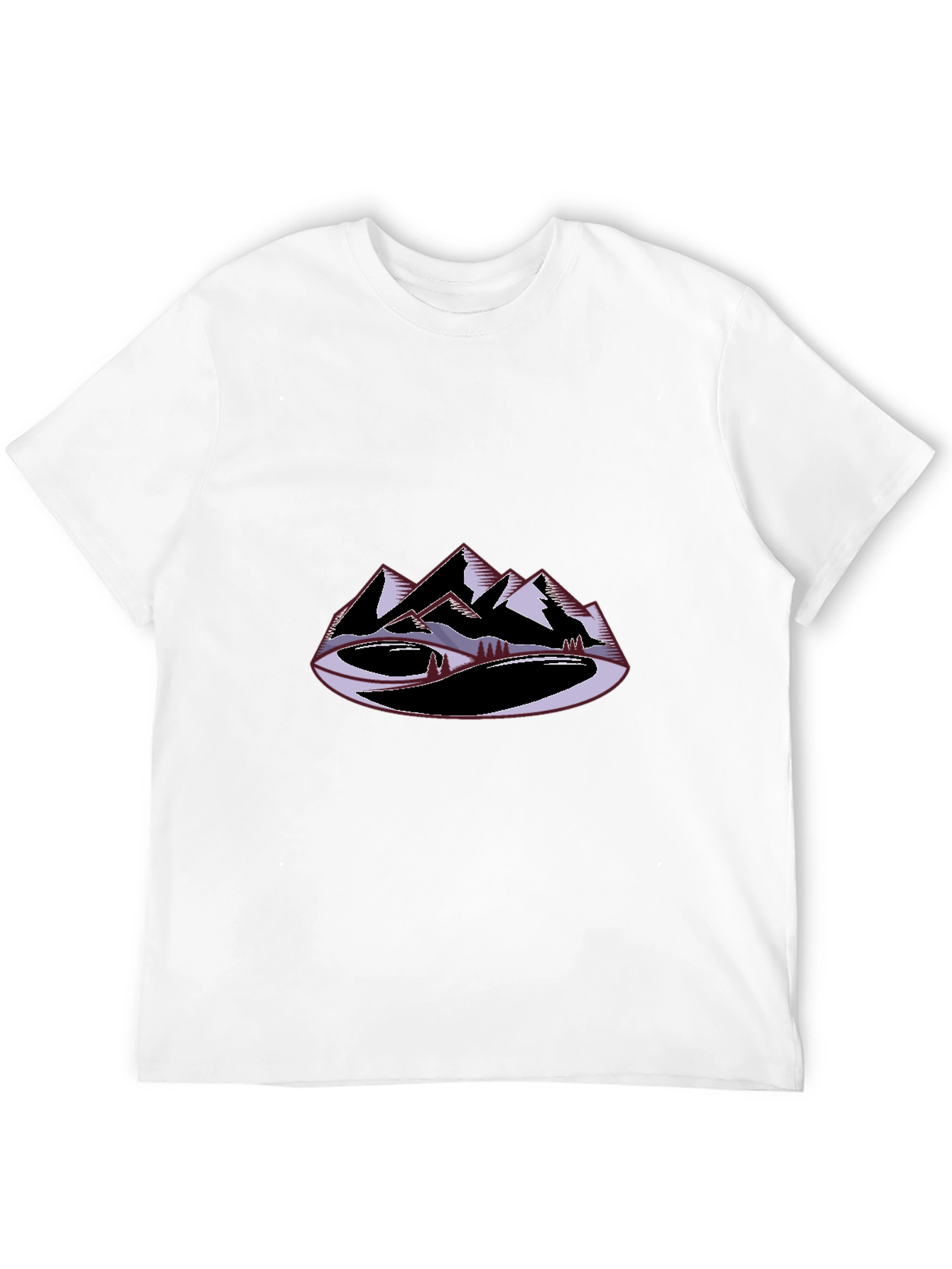 Mountain Graphic Black T-Shirt Casual Wear