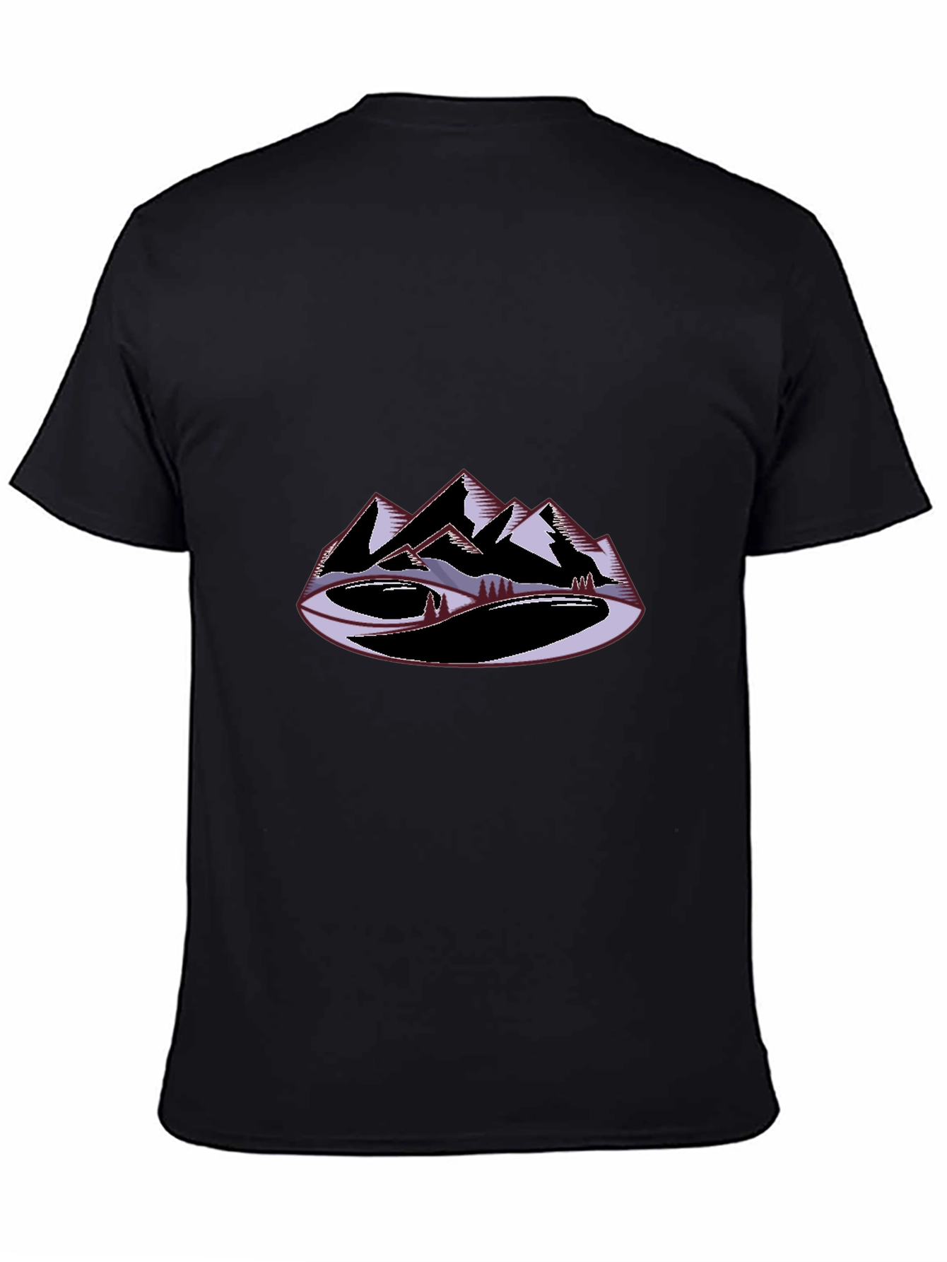 Mountain Graphic Black T-Shirt Casual Wear