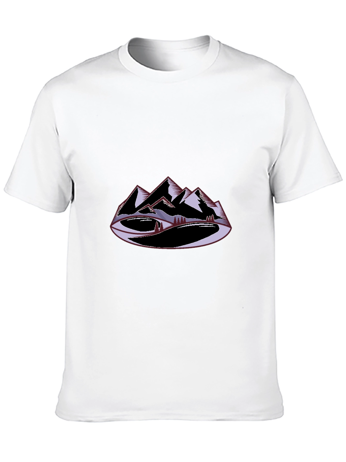 Mountain Graphic Black T-Shirt Casual Wear