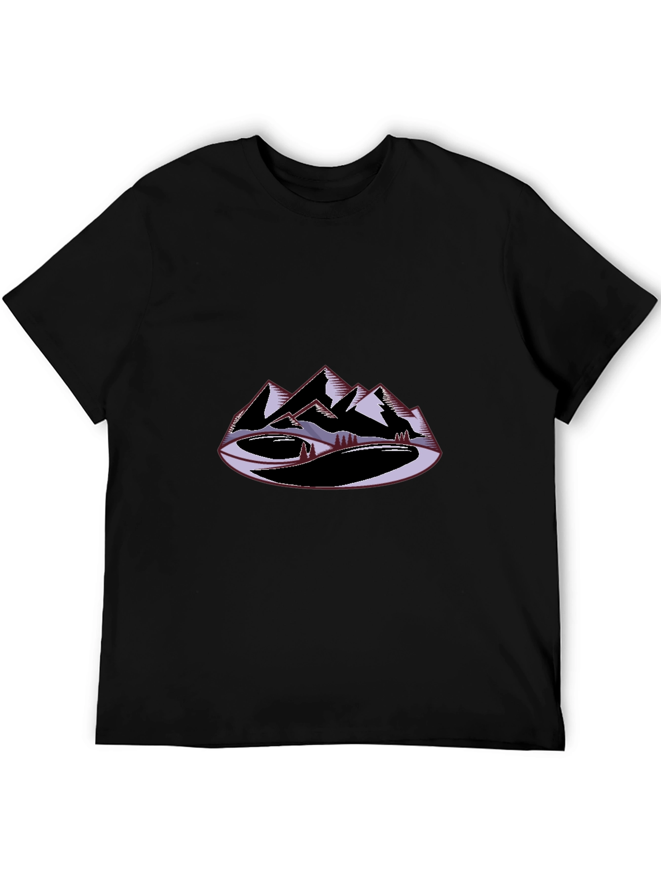 Mountain Graphic Black T-Shirt Casual Wear