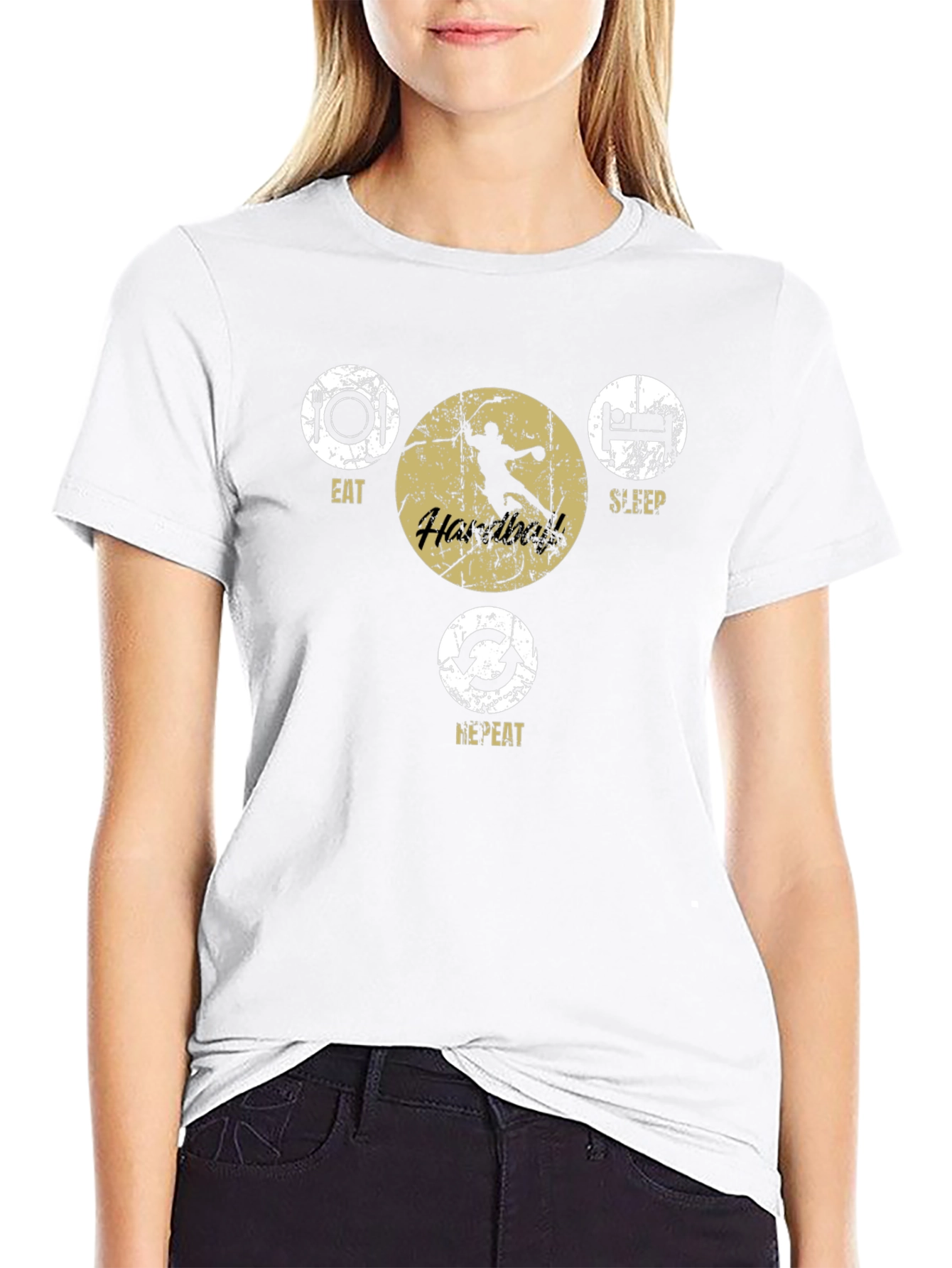 Eat Sleep Handball Repeat Graphic Tee