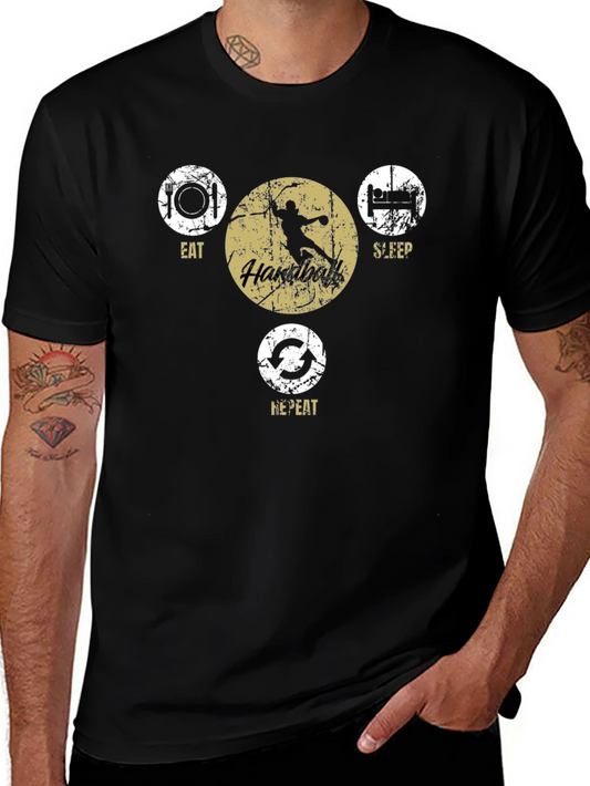 Eat Sleep Handball Repeat Graphic Tee