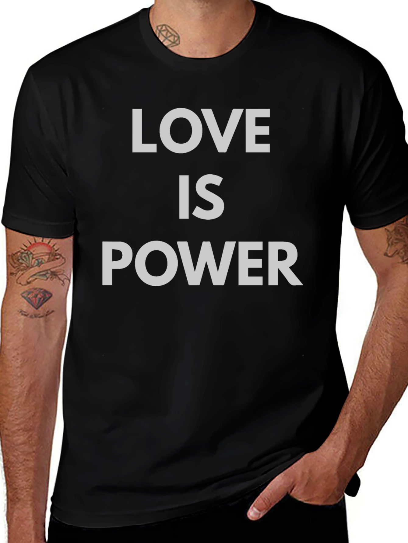 Love is Power Graphic Tee - Black Unisex Shirt