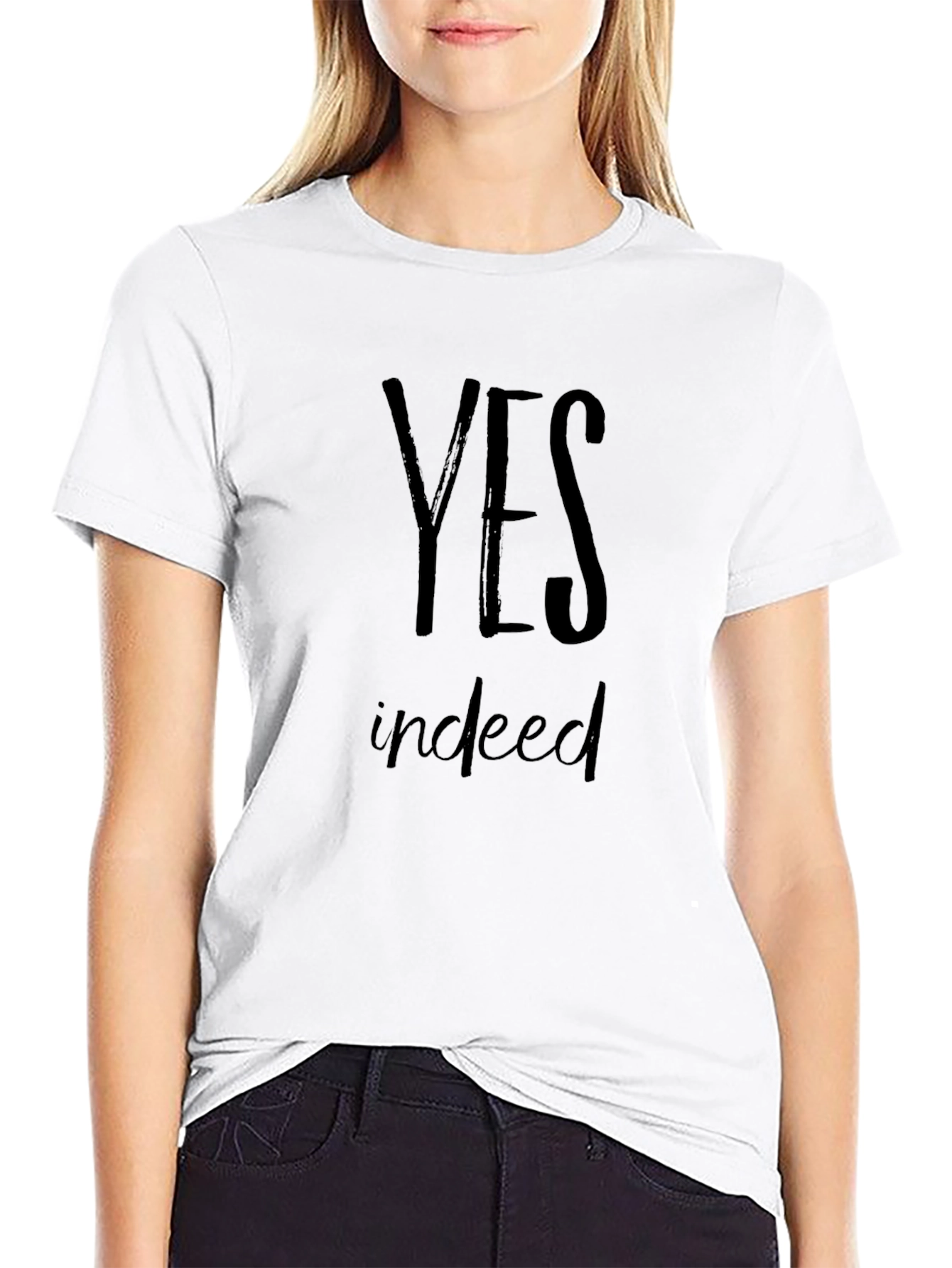 Yes Indeed Mens Black Graphic Tee