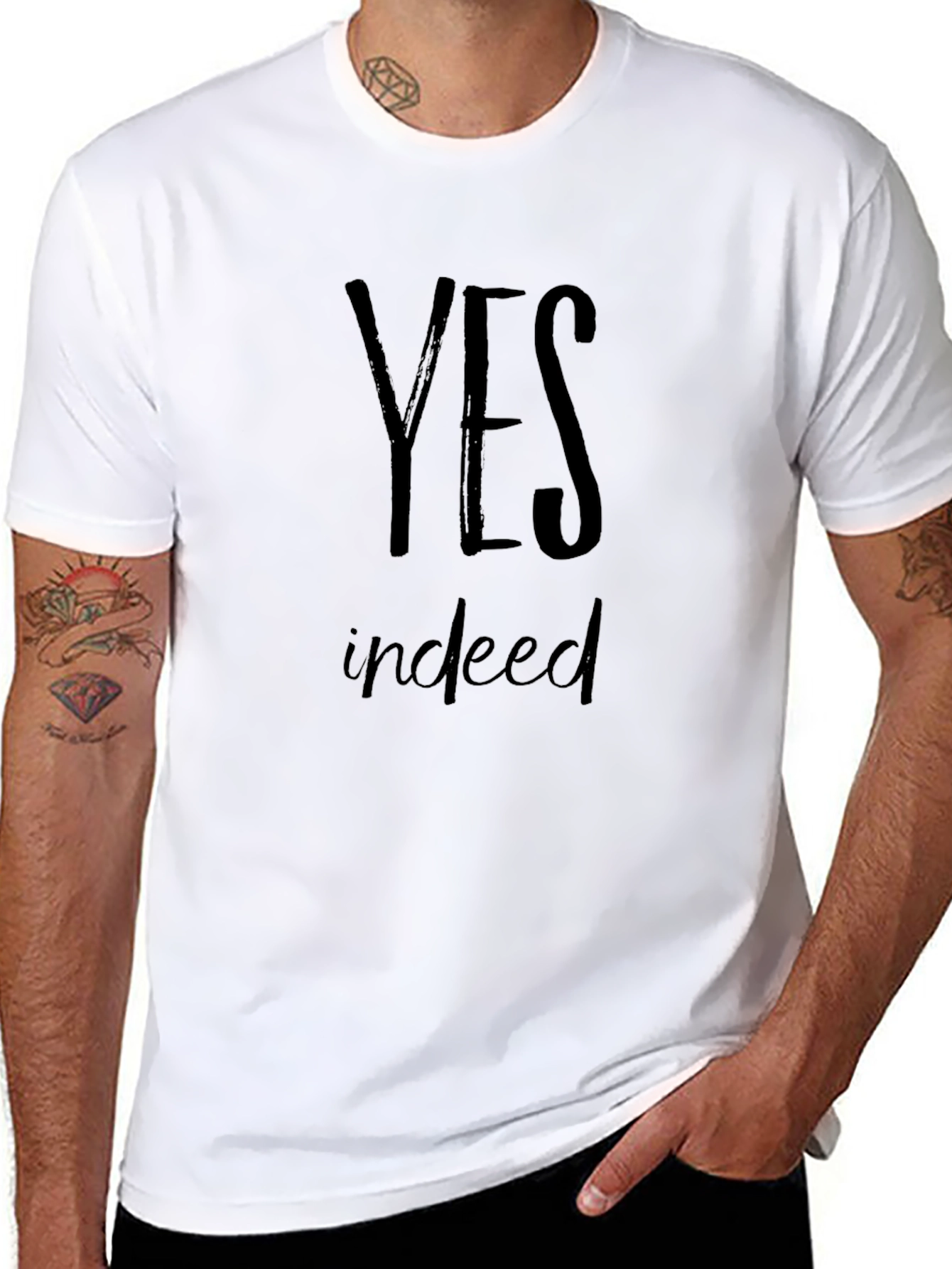 Yes Indeed Mens Black Graphic Tee