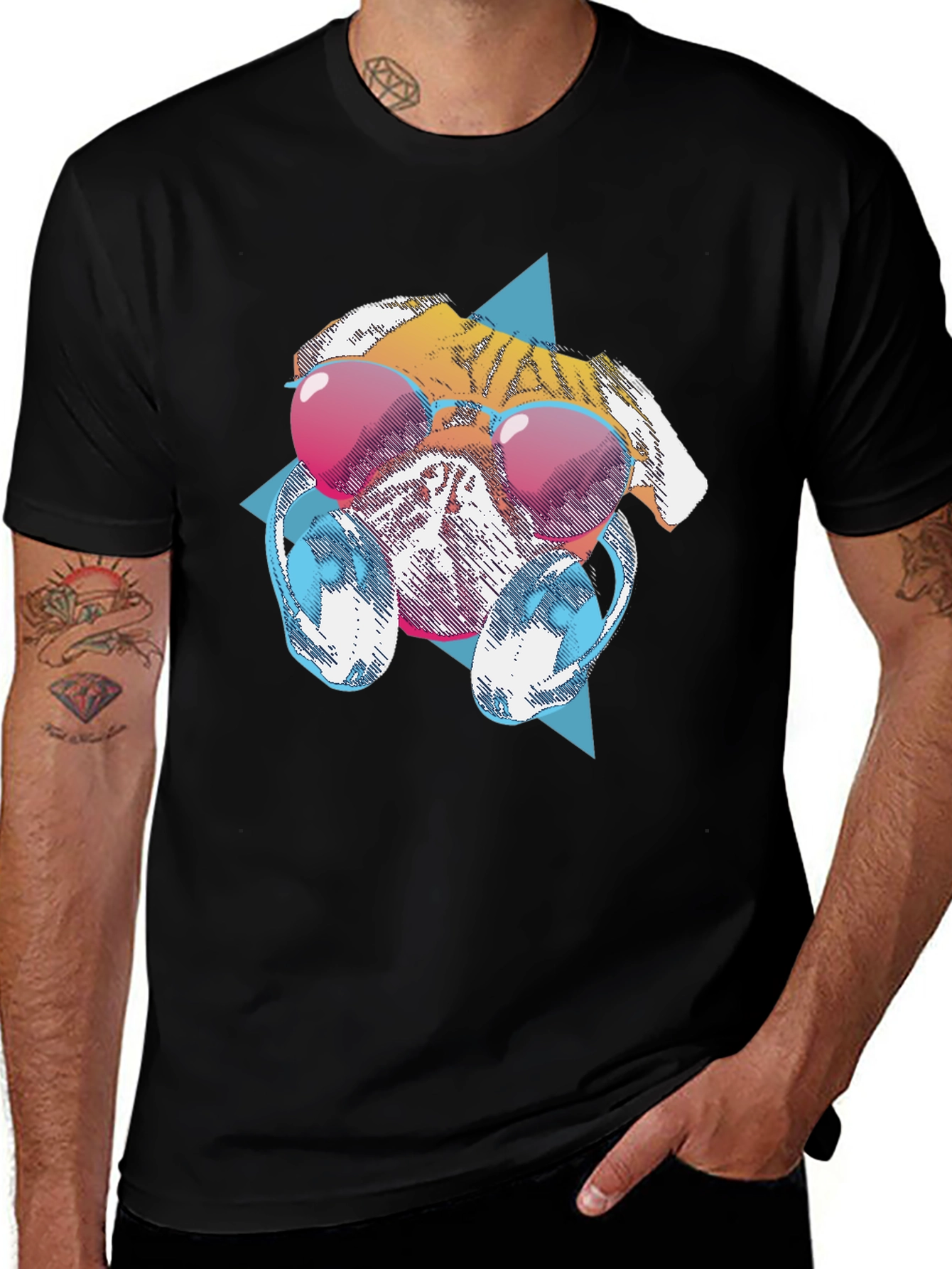 Cool Dog Graphic Tee - Black T-Shirt