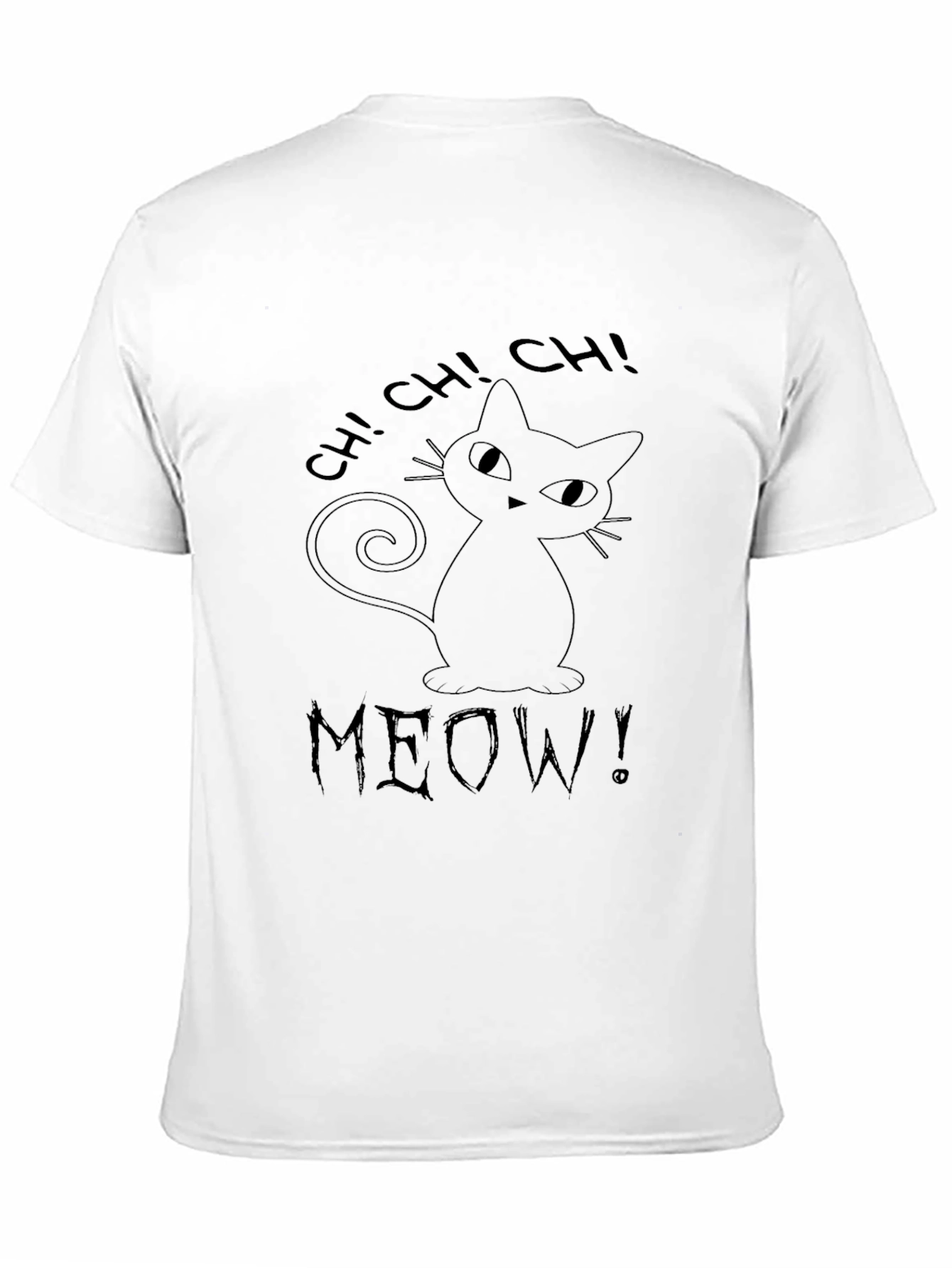 Whimsical Black Cat T-Shirt - CH! CH! MEOW!