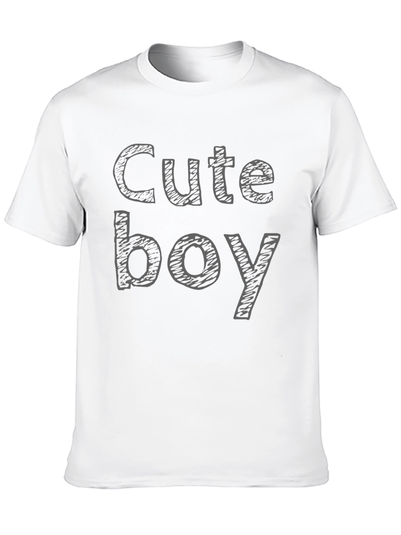 Cute Boy Graphic Print Black T-Shirt Casual Style