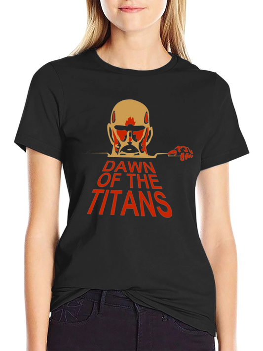 Dawn of the Titans Graphic T-Shirt - Black Cotton Tee
