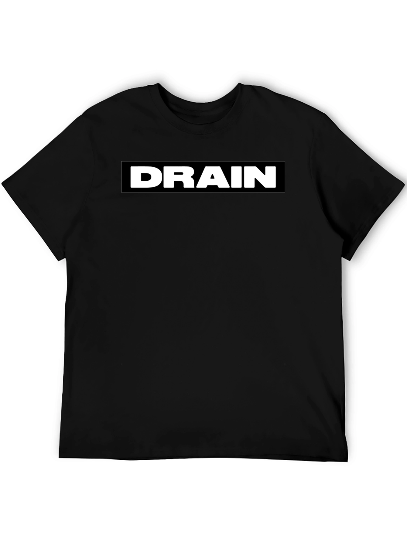 Black DRAIN T-Shirt - Bold Graphic Print