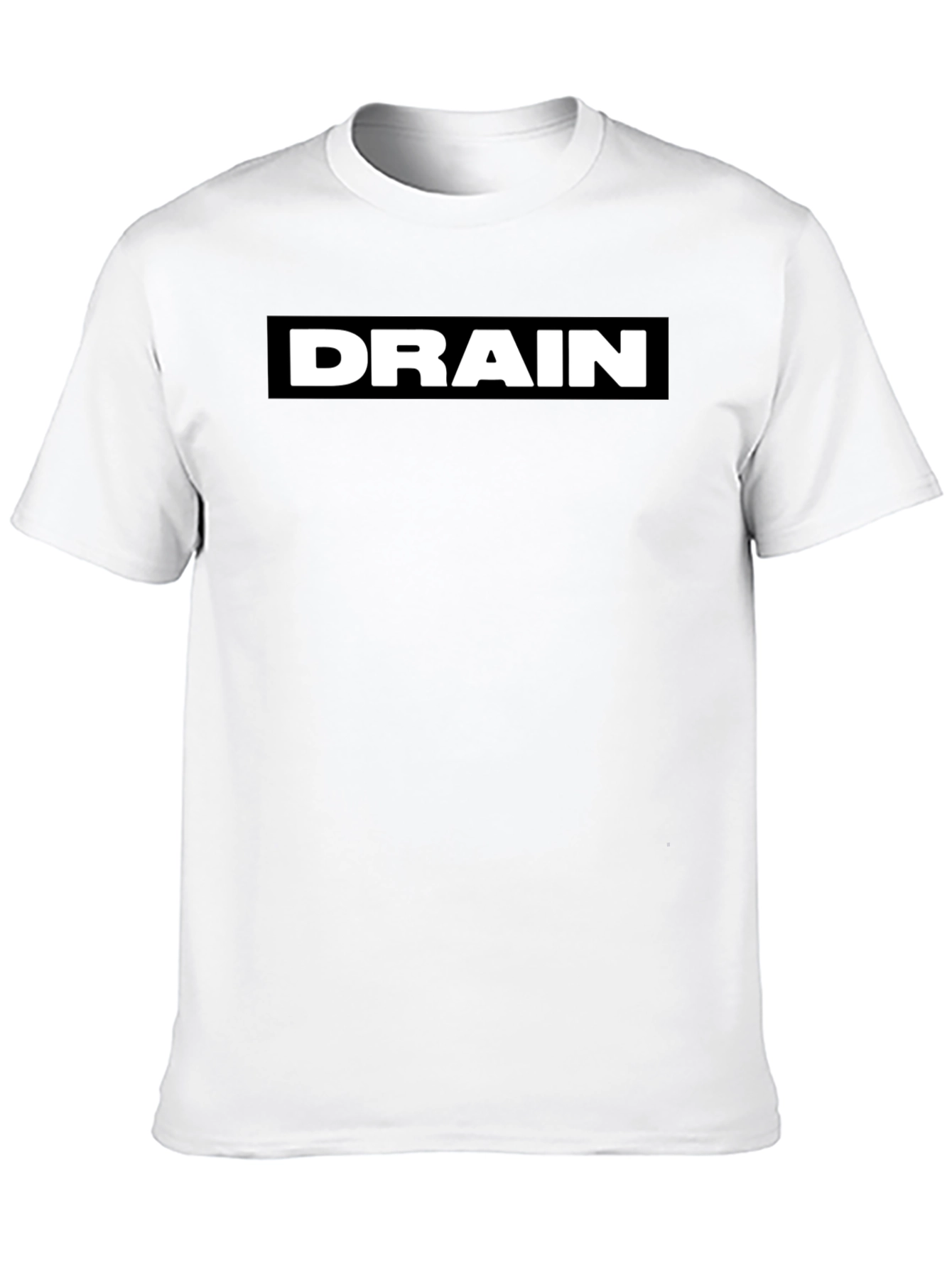 Black DRAIN T-Shirt - Bold Graphic Print