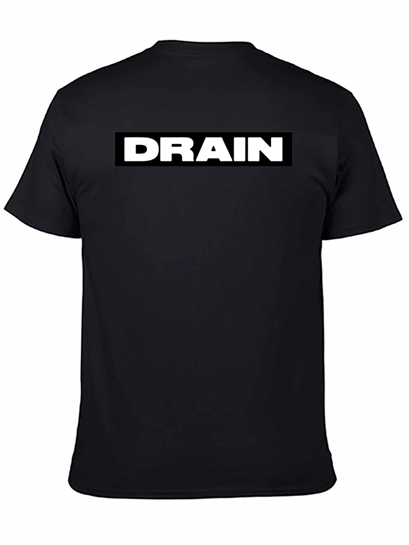 Black DRAIN T-Shirt - Bold Graphic Print