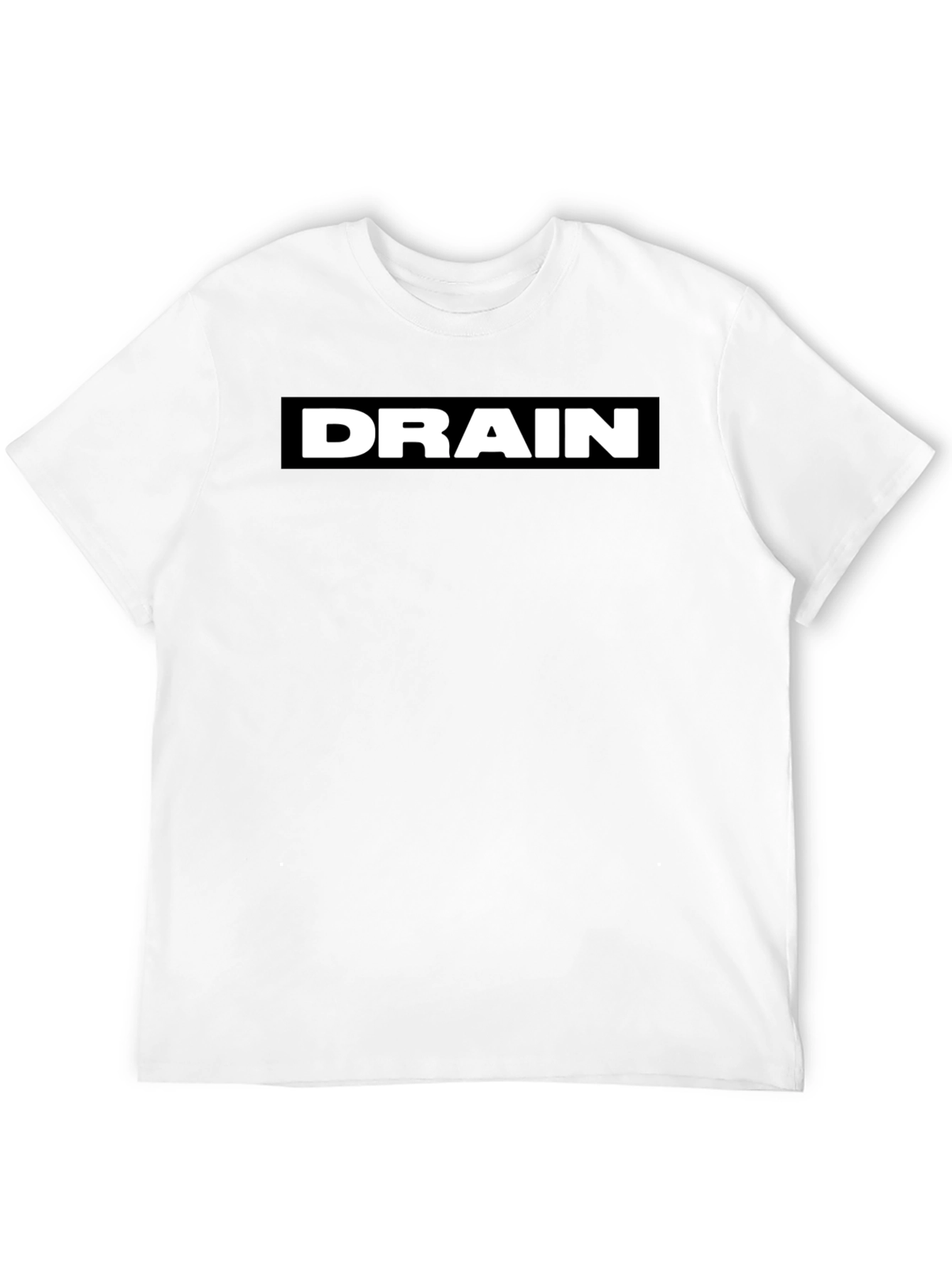 Black DRAIN T-Shirt - Bold Graphic Print