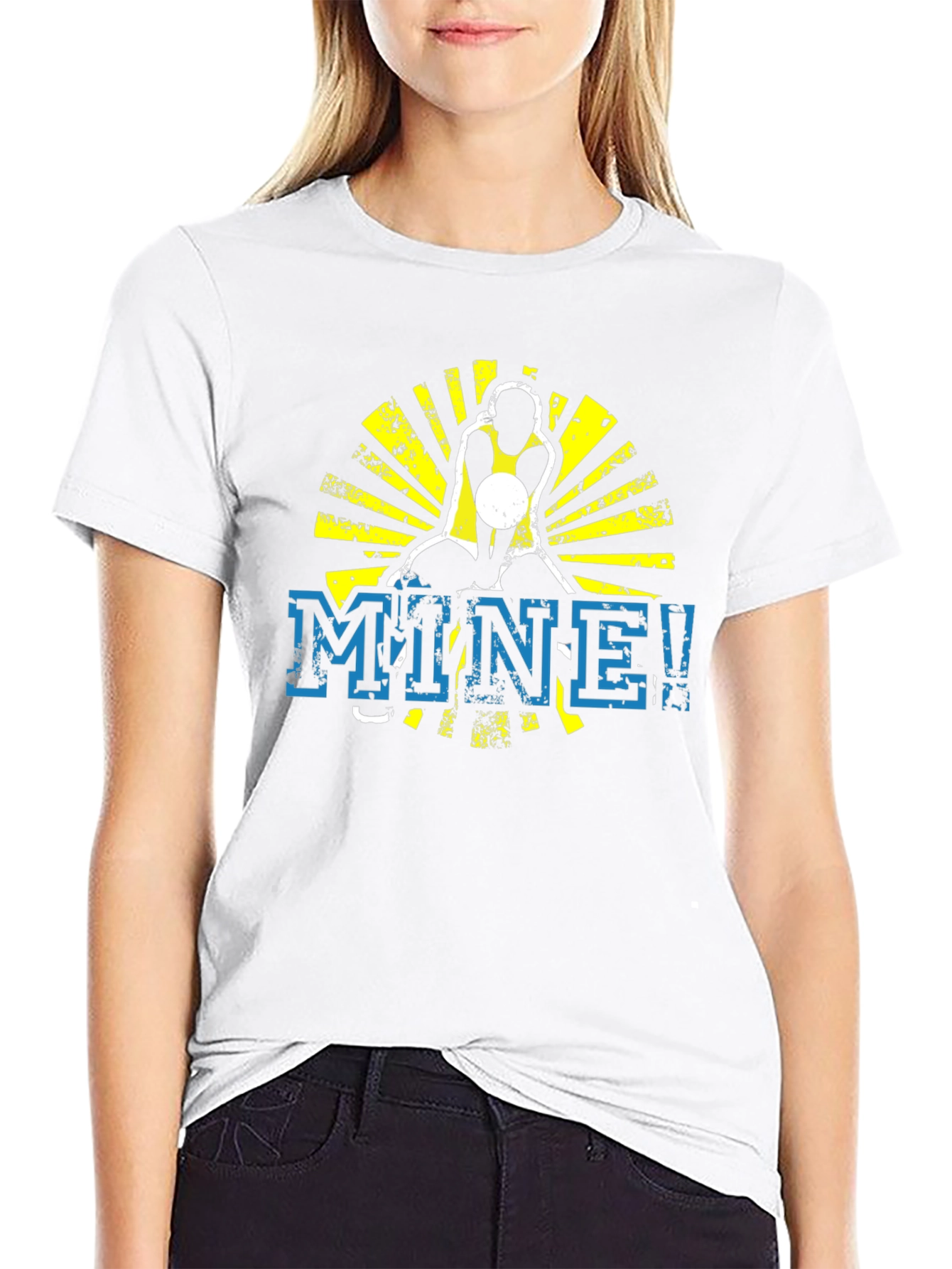 Volleyball Player MINE! Graphic Black T-Shirt