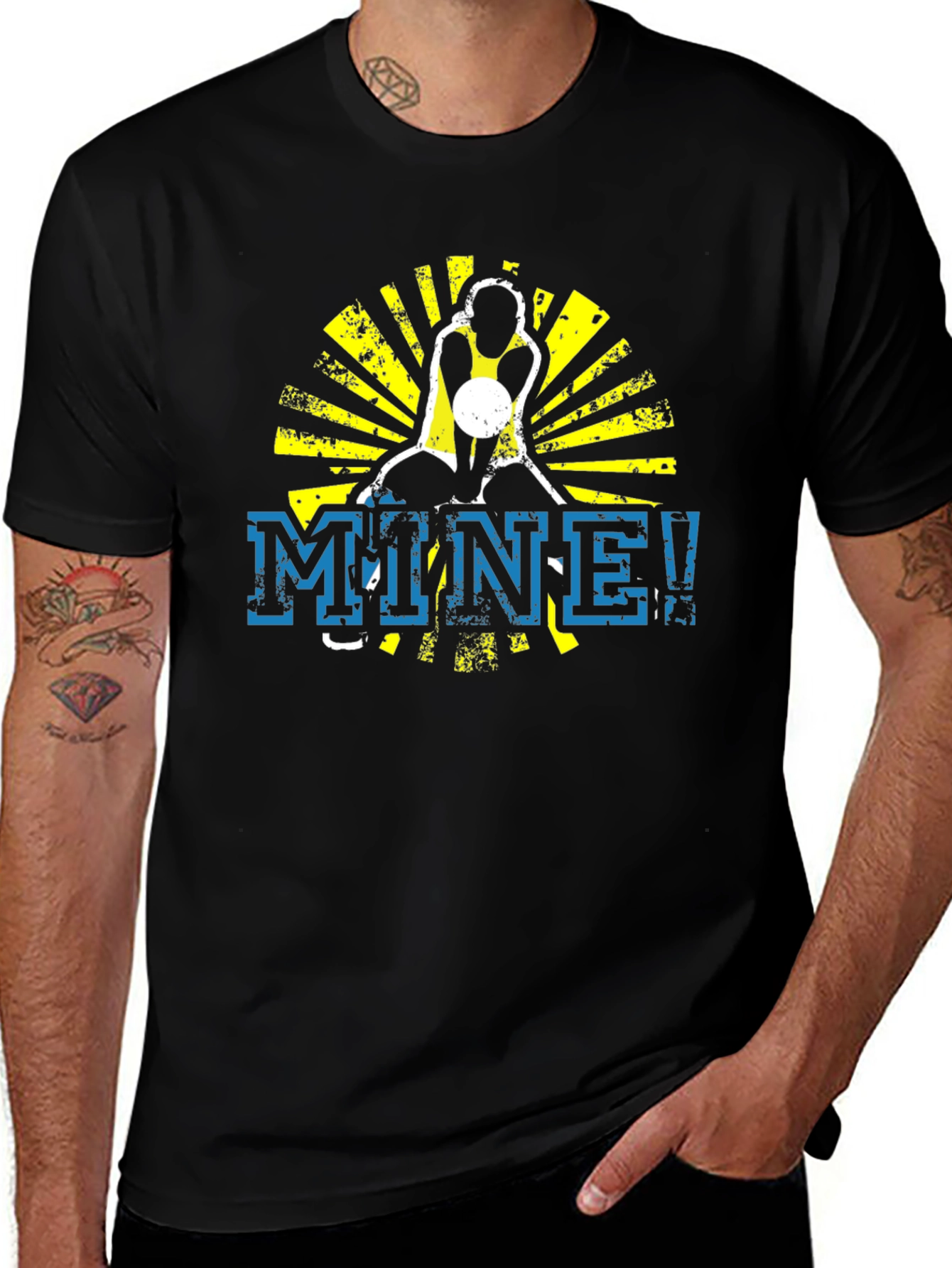 Volleyball Player MINE! Graphic Black T-Shirt