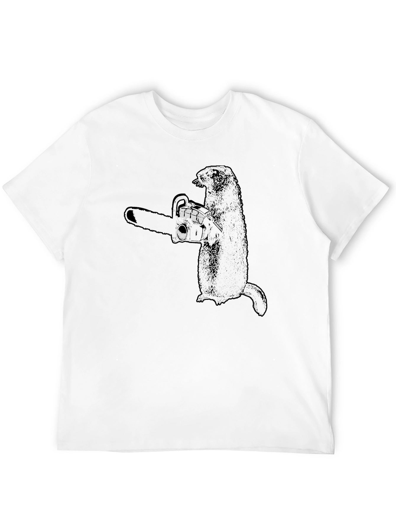 Beaver Chainsaw T-Shirt - Funny Graphic Tee
