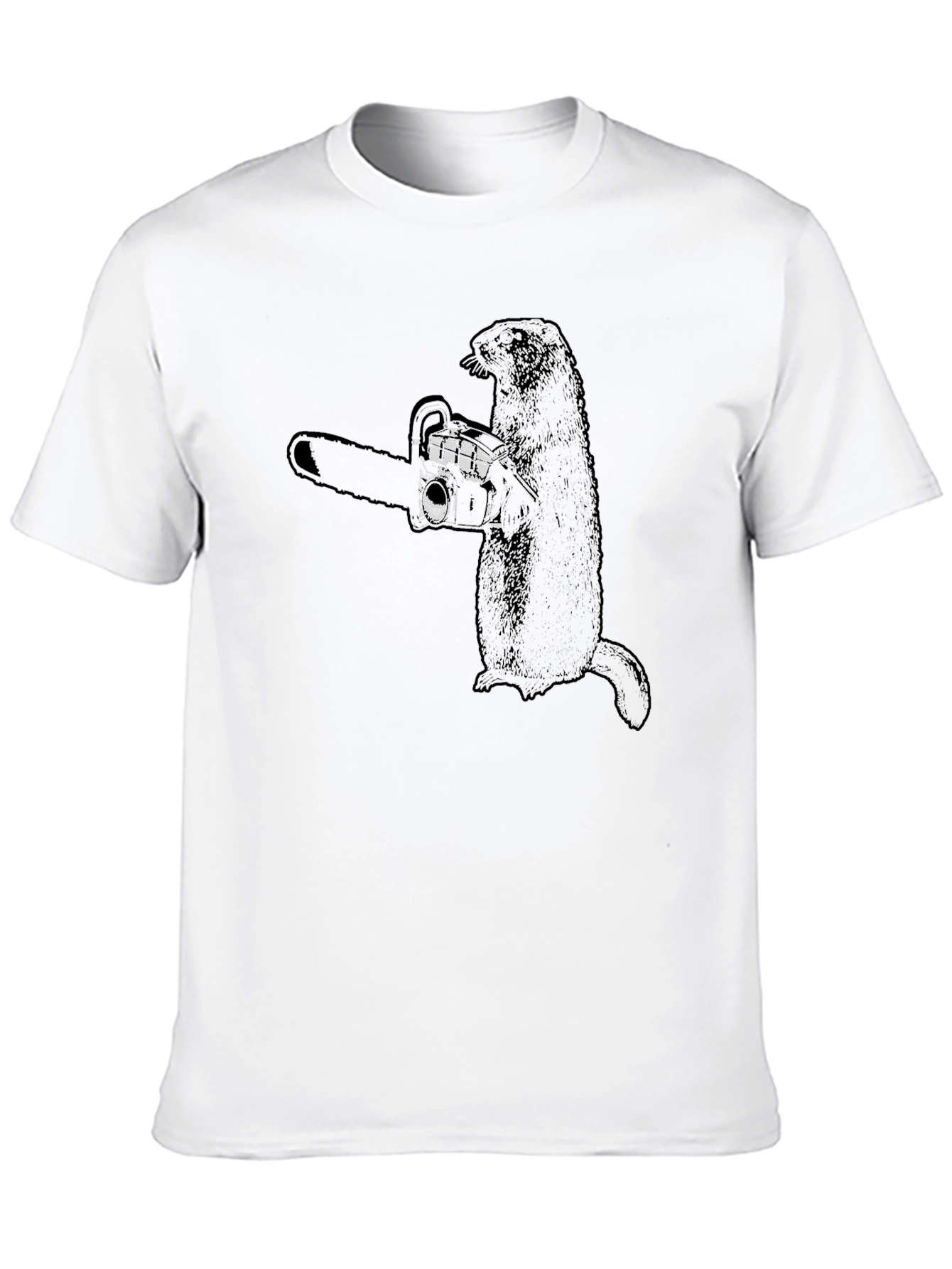 Beaver Chainsaw T-Shirt - Funny Graphic Tee