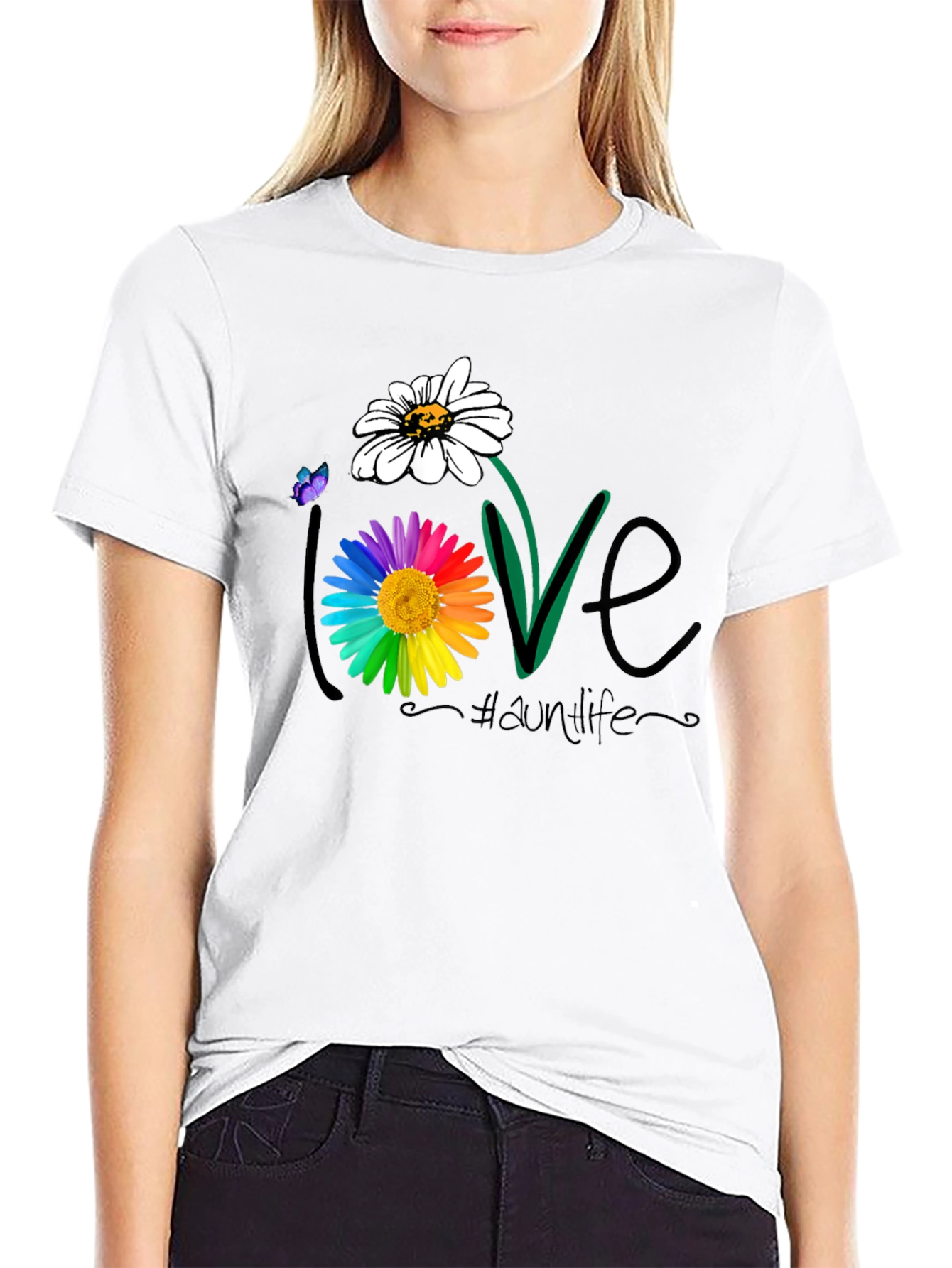 Love Daisy Flower Graphic T-Shirt