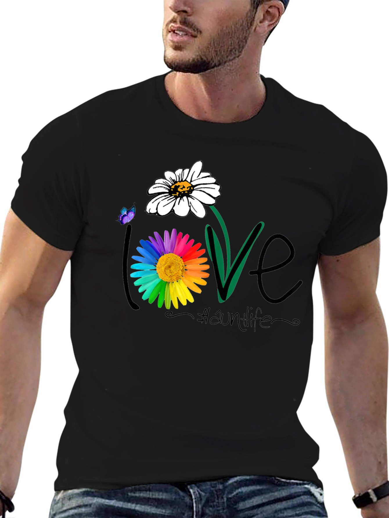 Love Daisy Flower Graphic T-Shirt