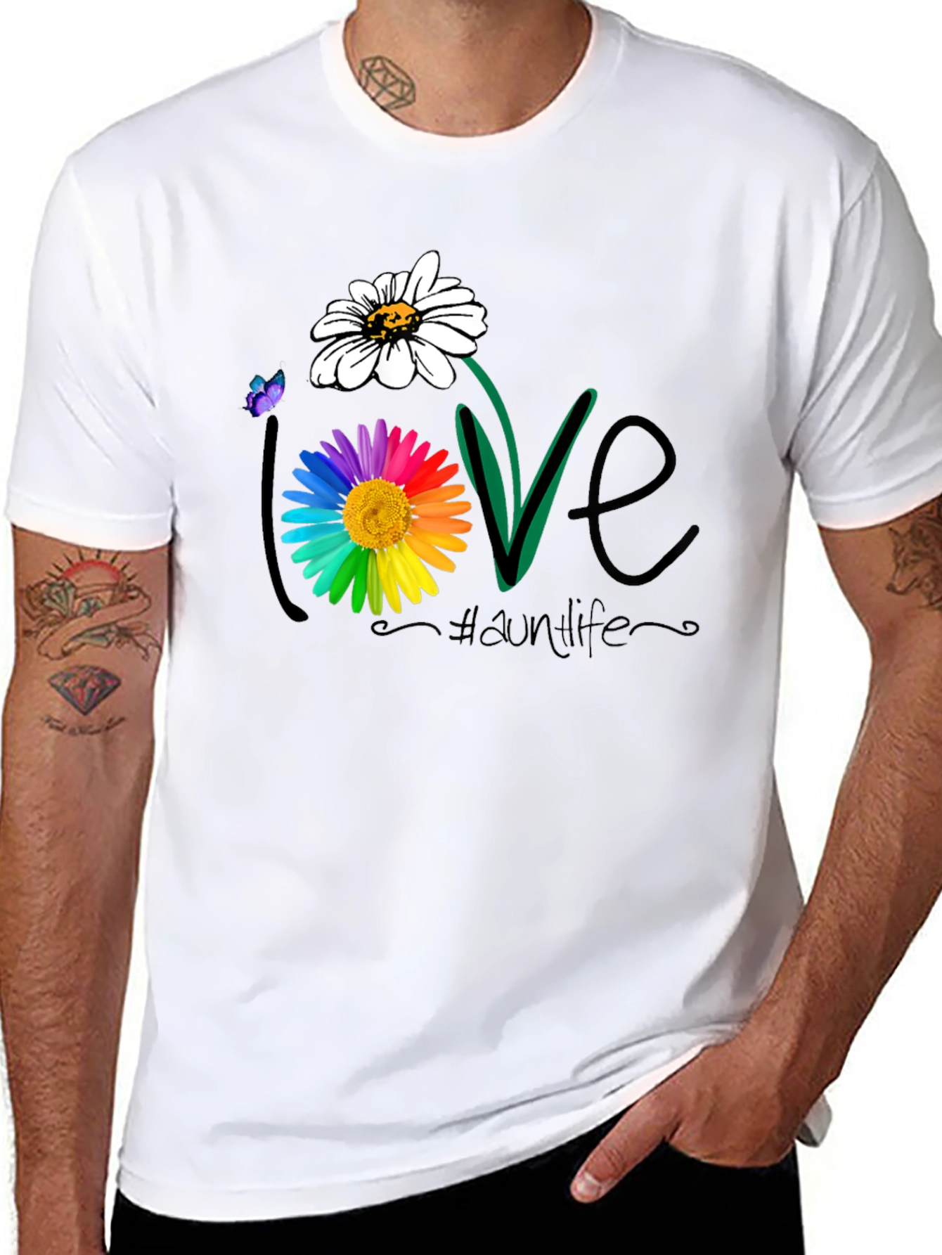 Love Daisy Flower Graphic T-Shirt