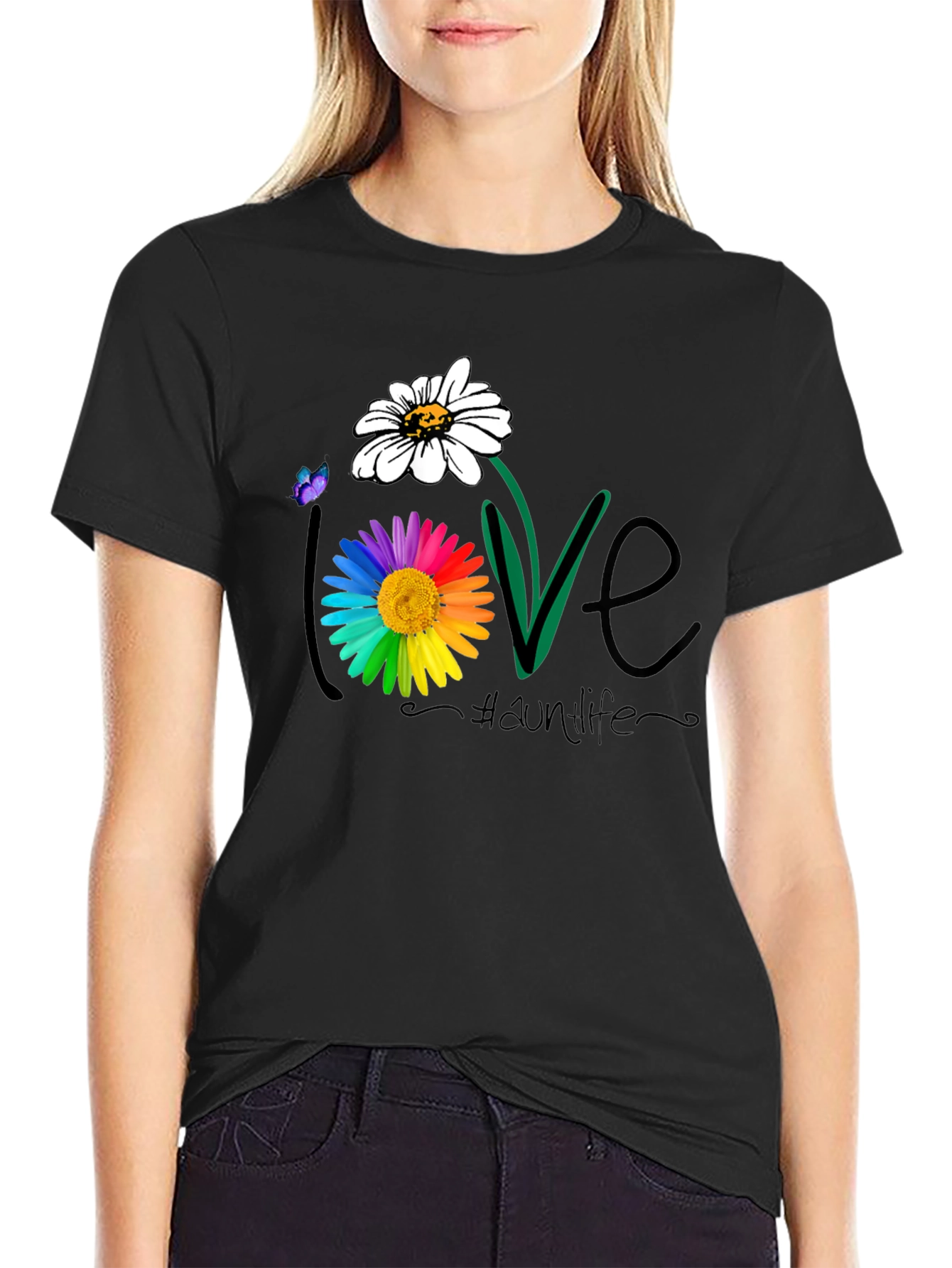 Love Daisy Flower Graphic T-Shirt