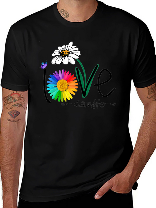Love Daisy Flower Graphic T-Shirt