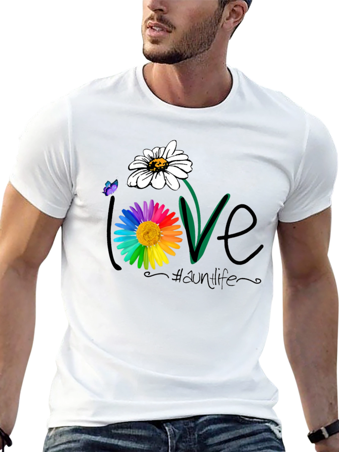 Love Daisy Flower Graphic T-Shirt