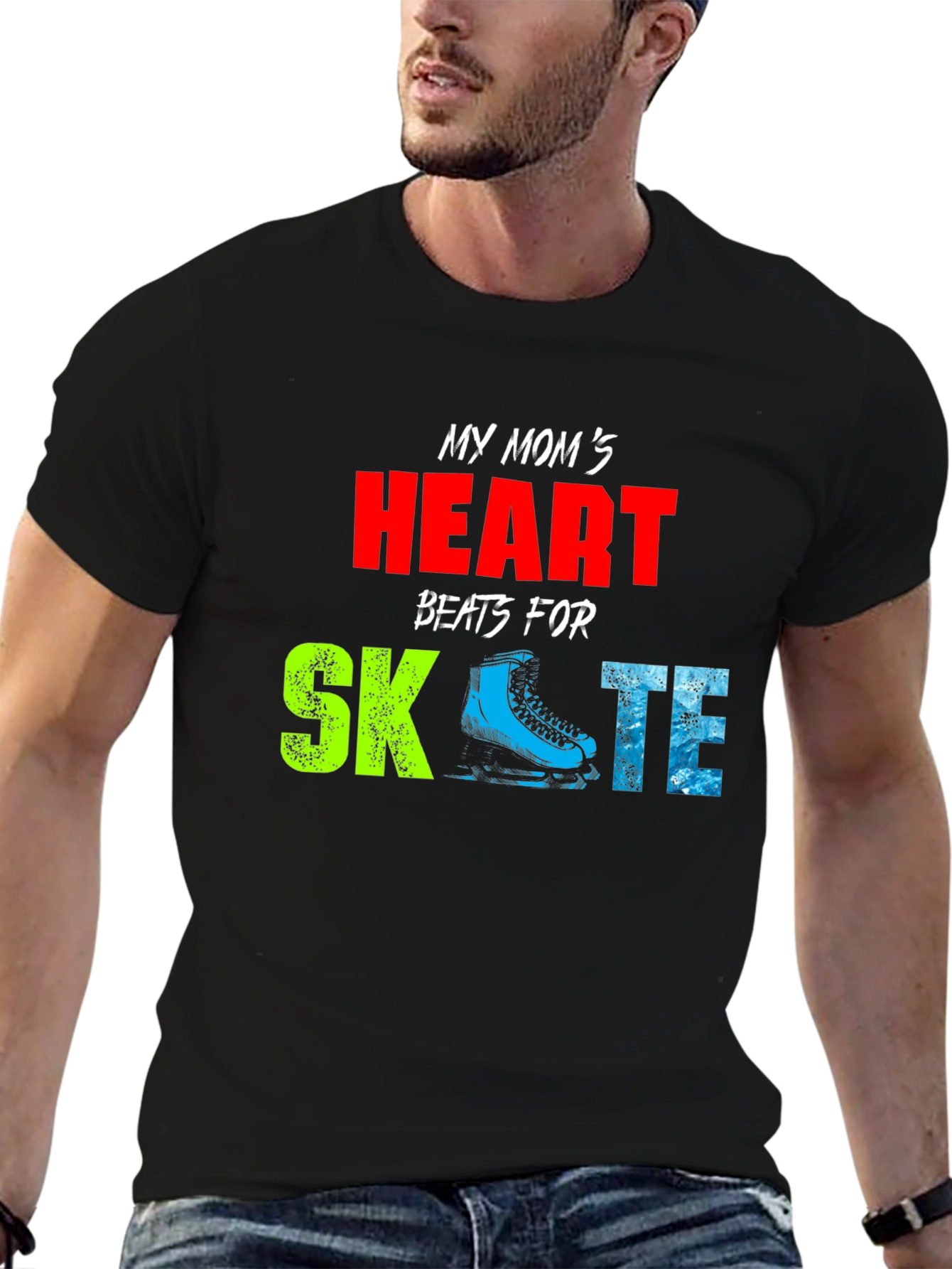 My Moms Heart Beats for Skate T-Shirt
